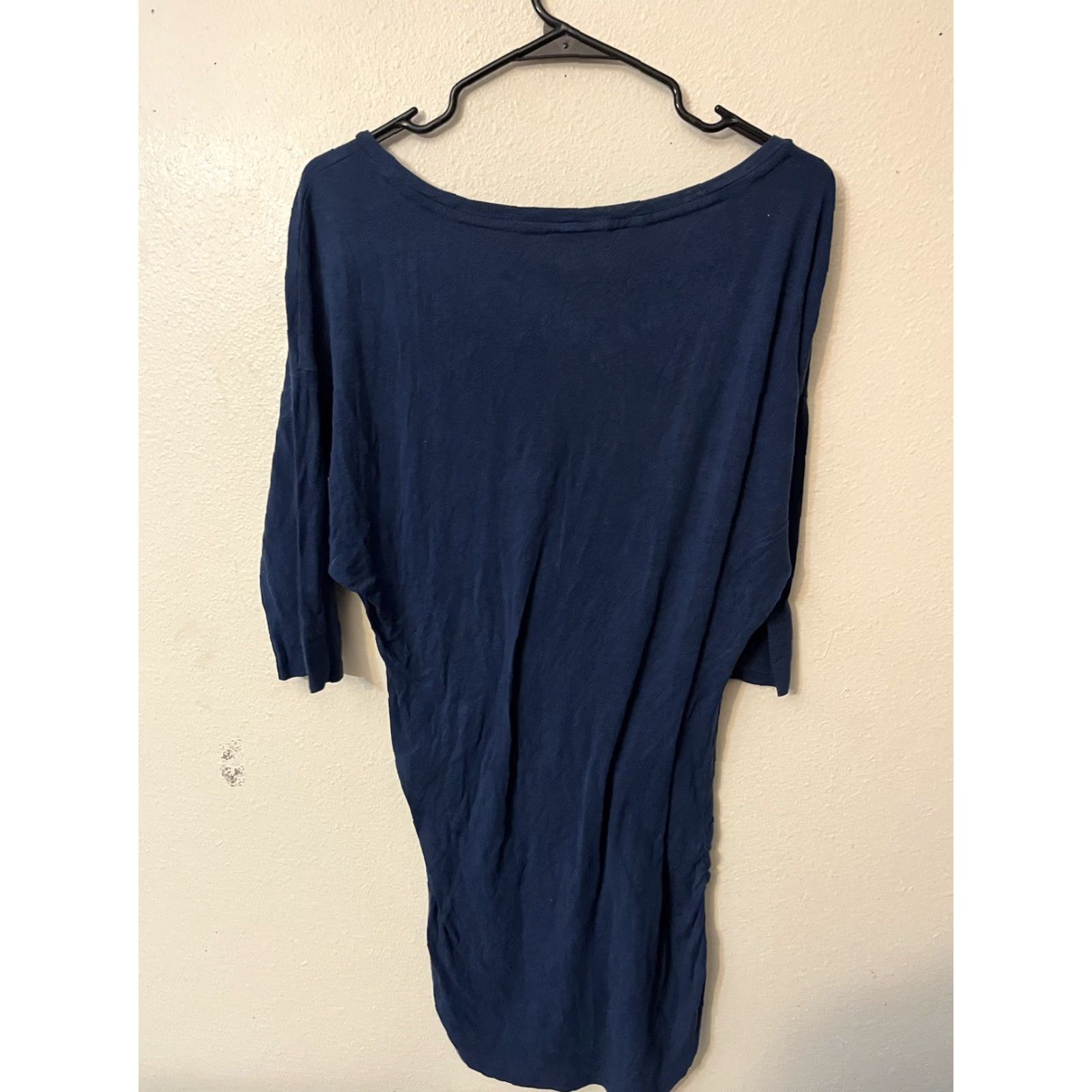 Express Express Womens Tunic Blouse Size Small Blue V-Neck 3/4 Sleeve Classic All Seasons Size S / US 4 / IT 40 - 2 Thumbnail