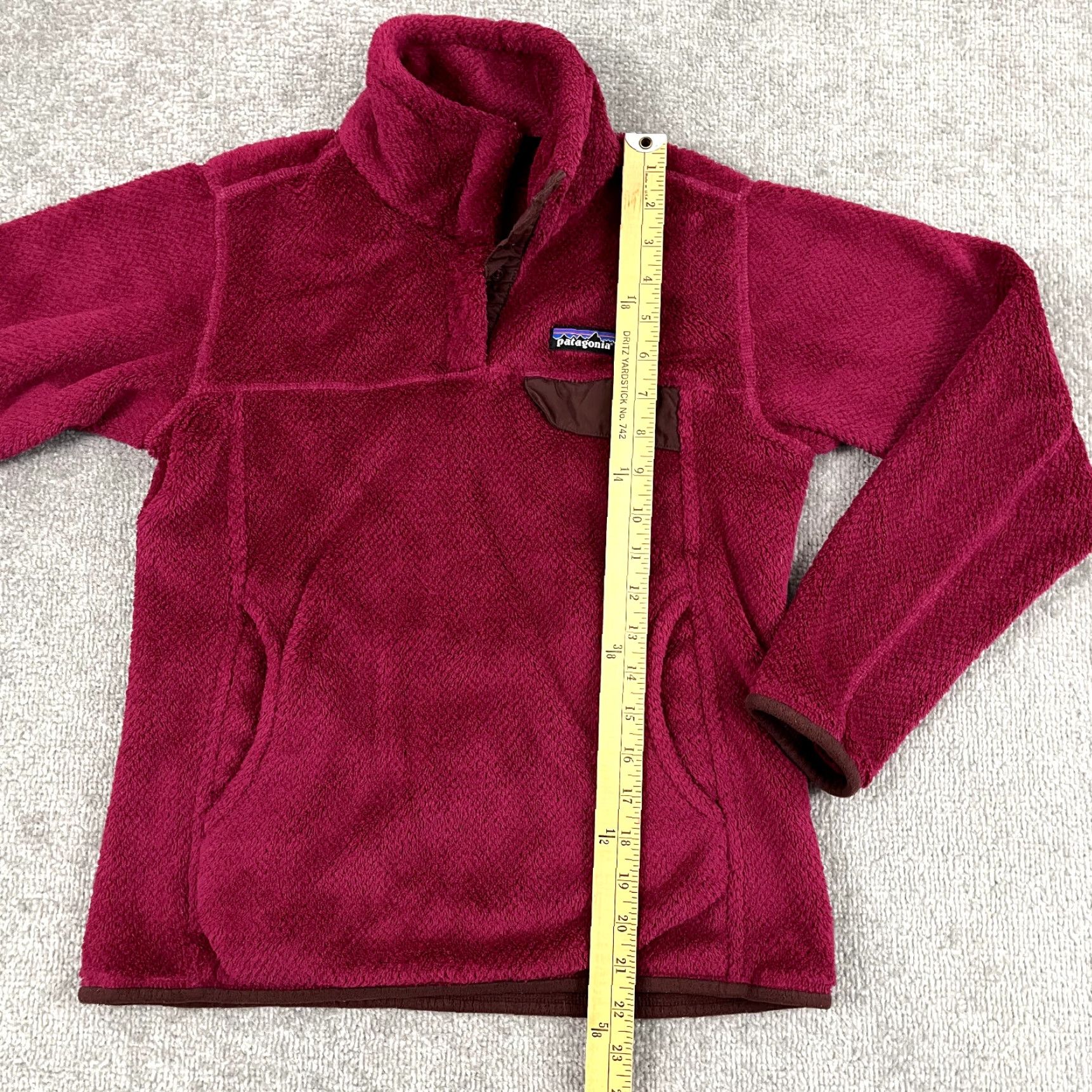 Patagonia PATAGONIA Jacket Womens Small Retool Snap T Fleece Pullover Hike Berry Red 25442 Size S / US 4 / IT 40 - 4 Thumbnail
