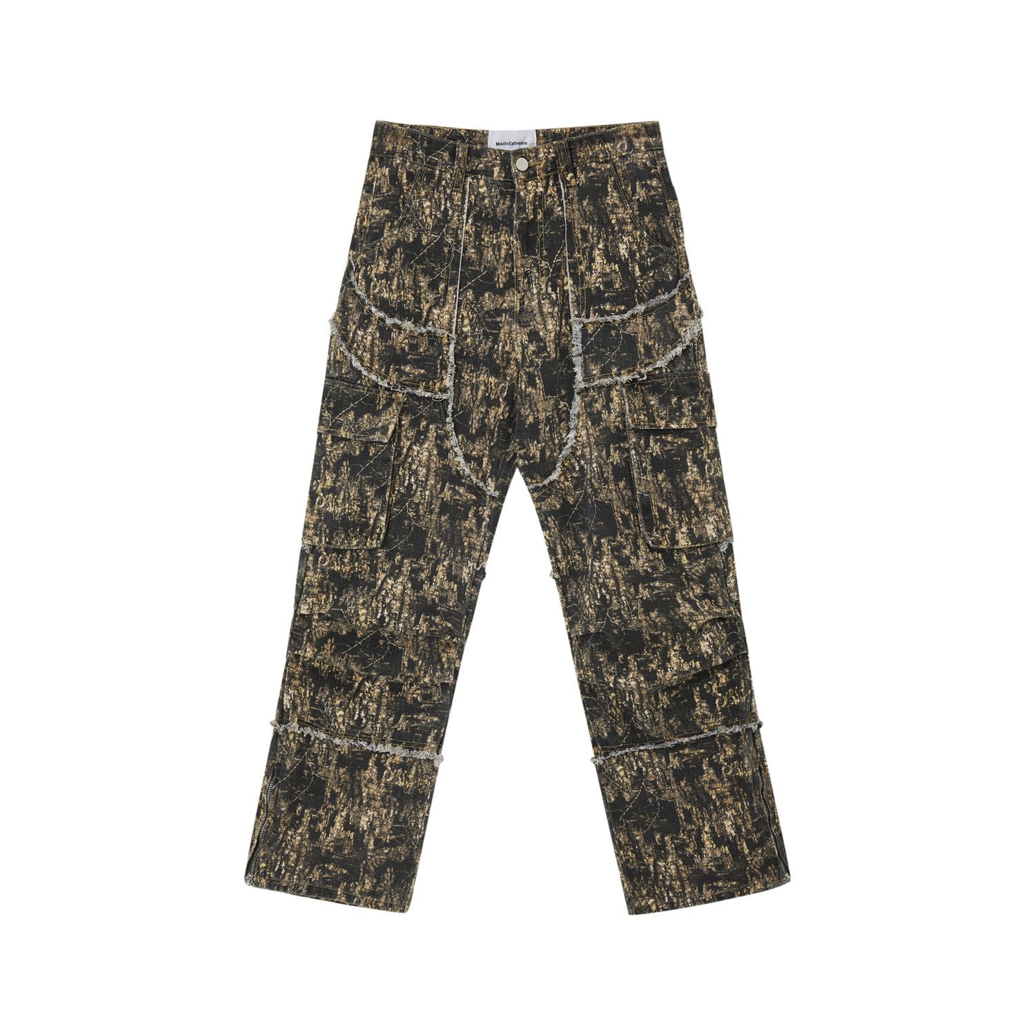 Japanese Brand Maple Leaf Cargo Pants Tassels Distressed Camouflage Jeans Size US 31 - 3 Thumbnail