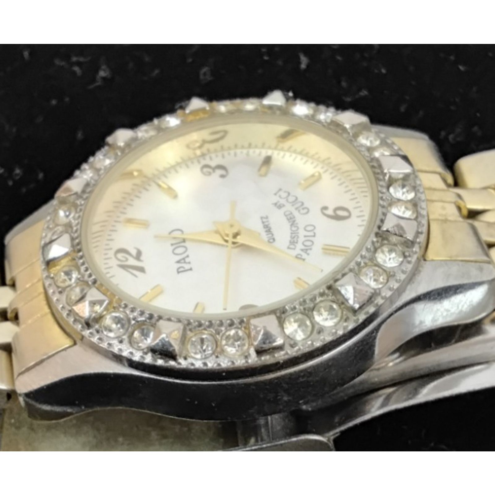 Paolo Gucci Paolo Gucci Ladies Watch 2-Tone Rhinestone New Battery Size ONE SIZE - 6 Thumbnail