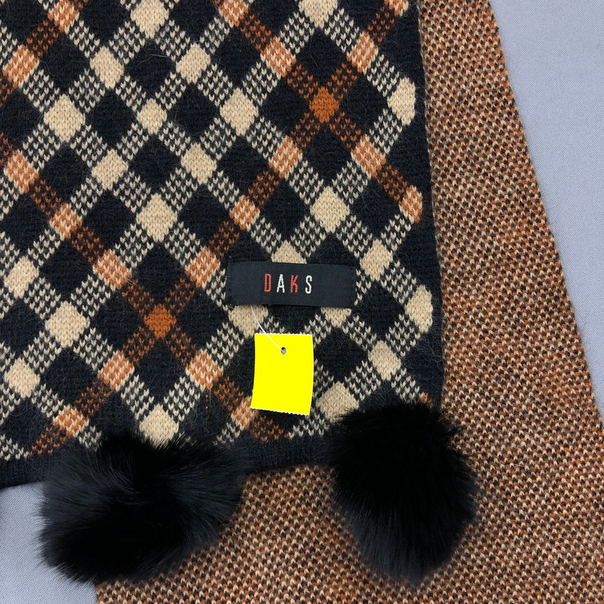 DAKS Vintage Daks London Scarf Pom Pom Wool Cashmere Scarves Size ONE SIZE - 4 Thumbnail