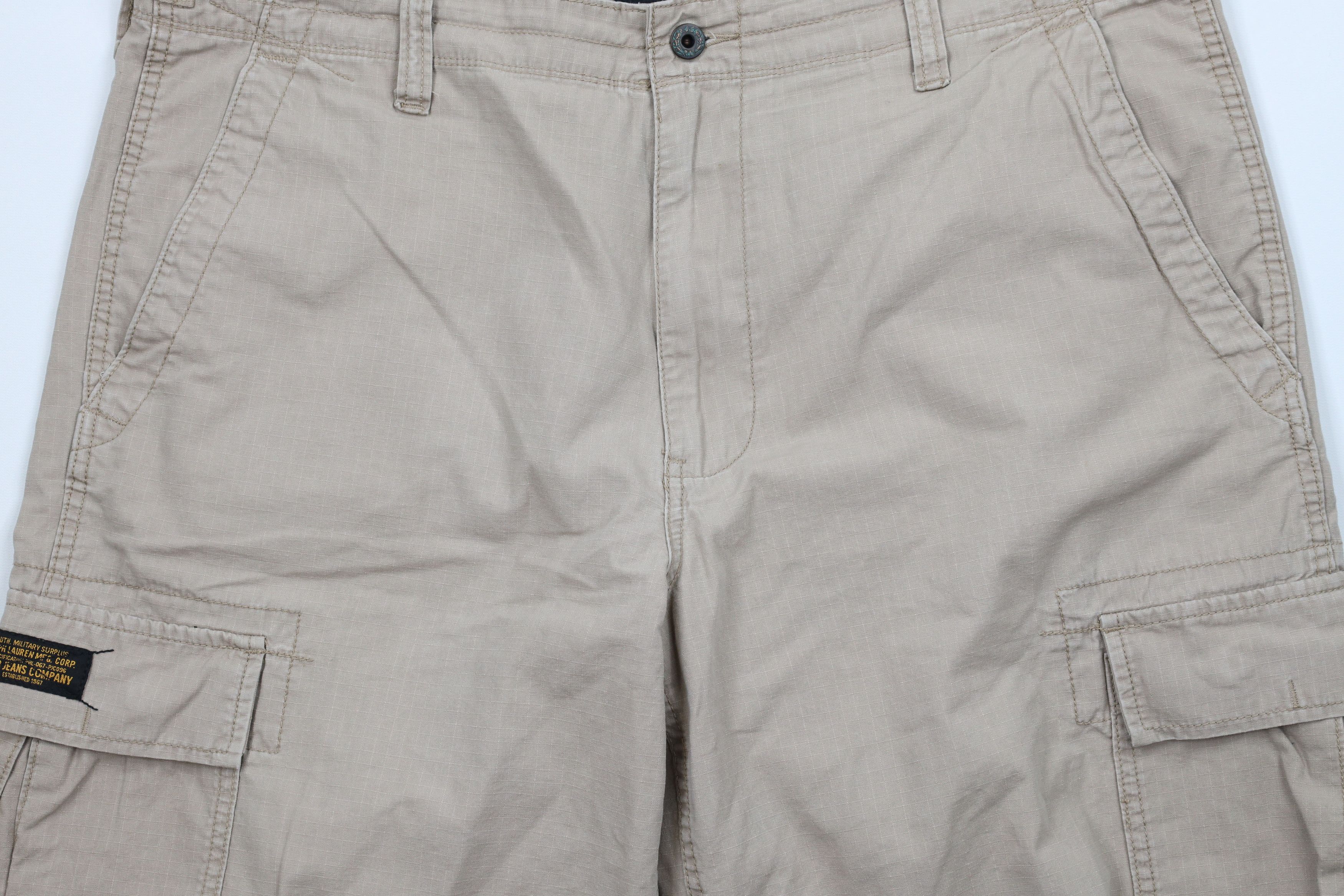 Ralph Lauren × Vintage Vintage 90s Ralph Lauren Surplus Ripstop Cargo Shorts Size US 38 / EU 54 - 3 Thumbnail