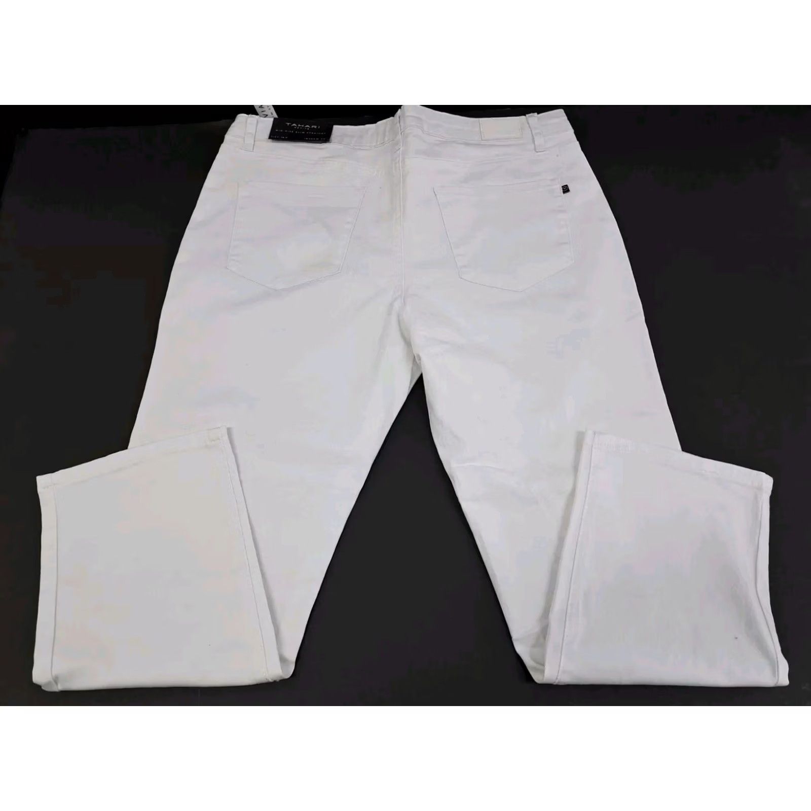 Vintage NWT Tahari Women Olivia Mid Rise Straight Skinny Pants White Size 16P Slim Fit Chino 26in Inseam Size 38" / US 16 / IT 52 - 2 Thumbnail