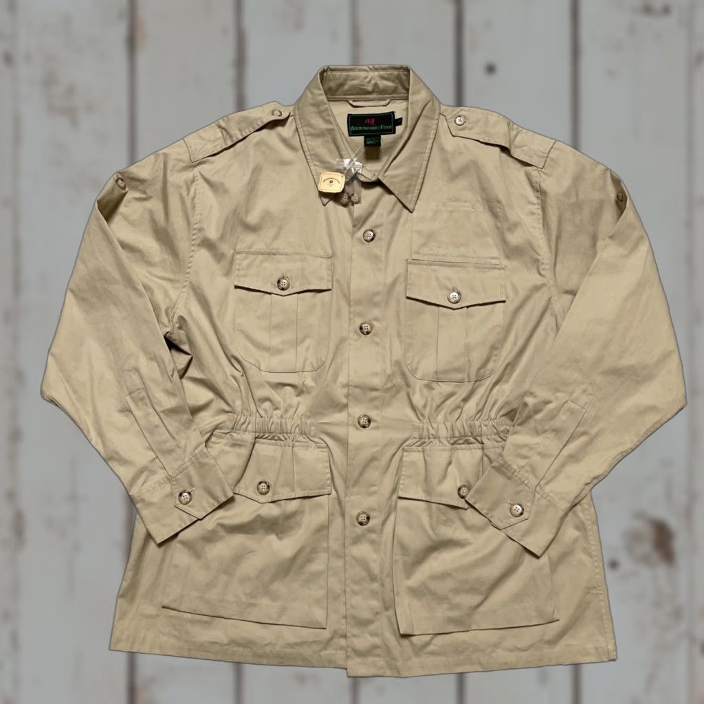Abercrombie & Fitch VINTAGE Abercrombie & Fitch Safari Hunting Outdoor Fishing Travel Jacket XL Beige Unisex Adults NWT 70s 80s Military Year theme NOS Deadstock Leather? Size US XL / EU 56 / 4 - 1 Thumbnail