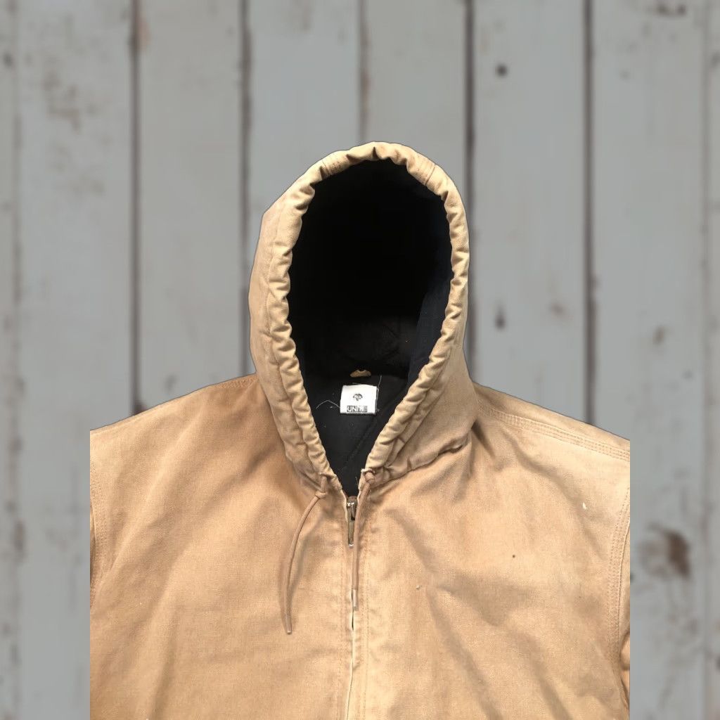 Carhartt VINTAGE Carhartt Jacket 2XL Brown Hooded Canvas Workwear Mens Bomber 90s USA Logo Zipper Size US XXL / EU 58 / 5 - 1 Thumbnail