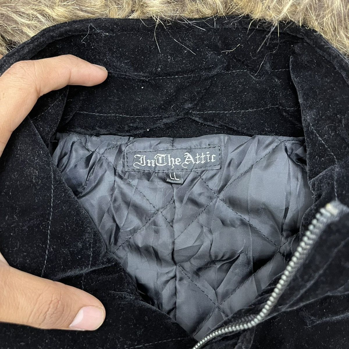 In The Attic In The Attic Velvet Velour Fireman Lgb Faux Fur Jacket Parka Size US L / EU 52-54 / 3 - 9 Thumbnail