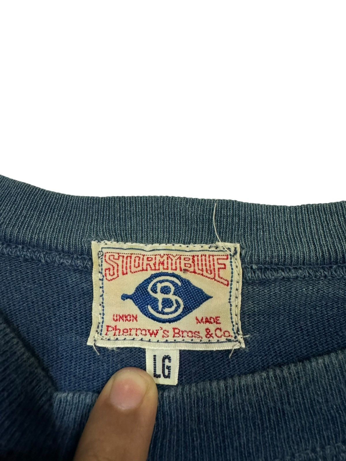 Pherrow's Storm Blue Pherrows Bros&Co Indigo Blue Sunfaded Sweatshirt Size US L / EU 52-54 / 3 - 7 Thumbnail