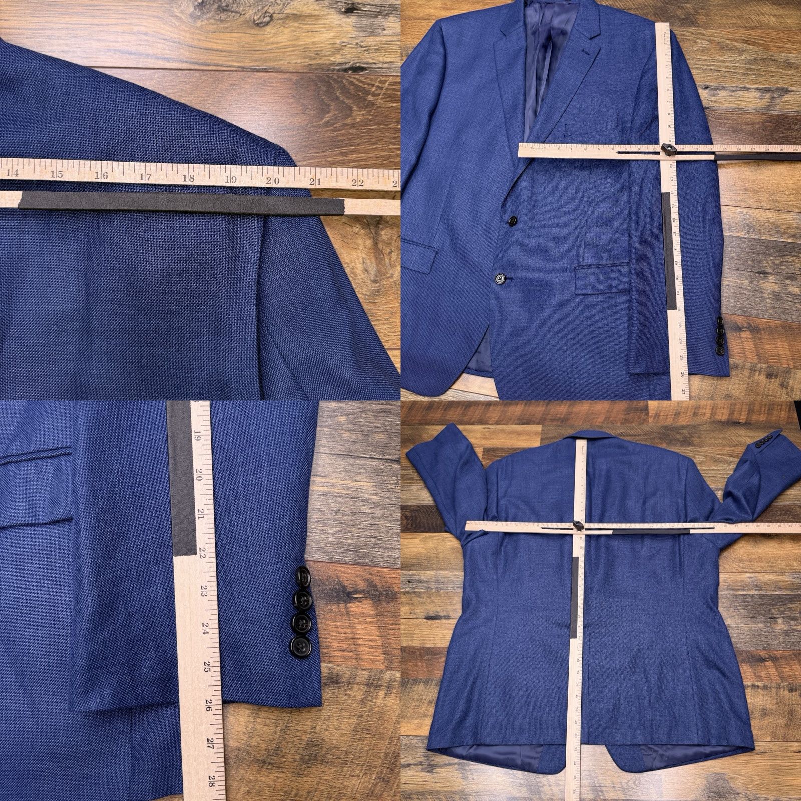 Ralph Lauren Lauren Ralph Lauren Blazer Sport Coat Linen Blend Blue 48R Men Regular Notch Lapel Single-Breasted Two-Button Size 48R - 9 Thumbnail