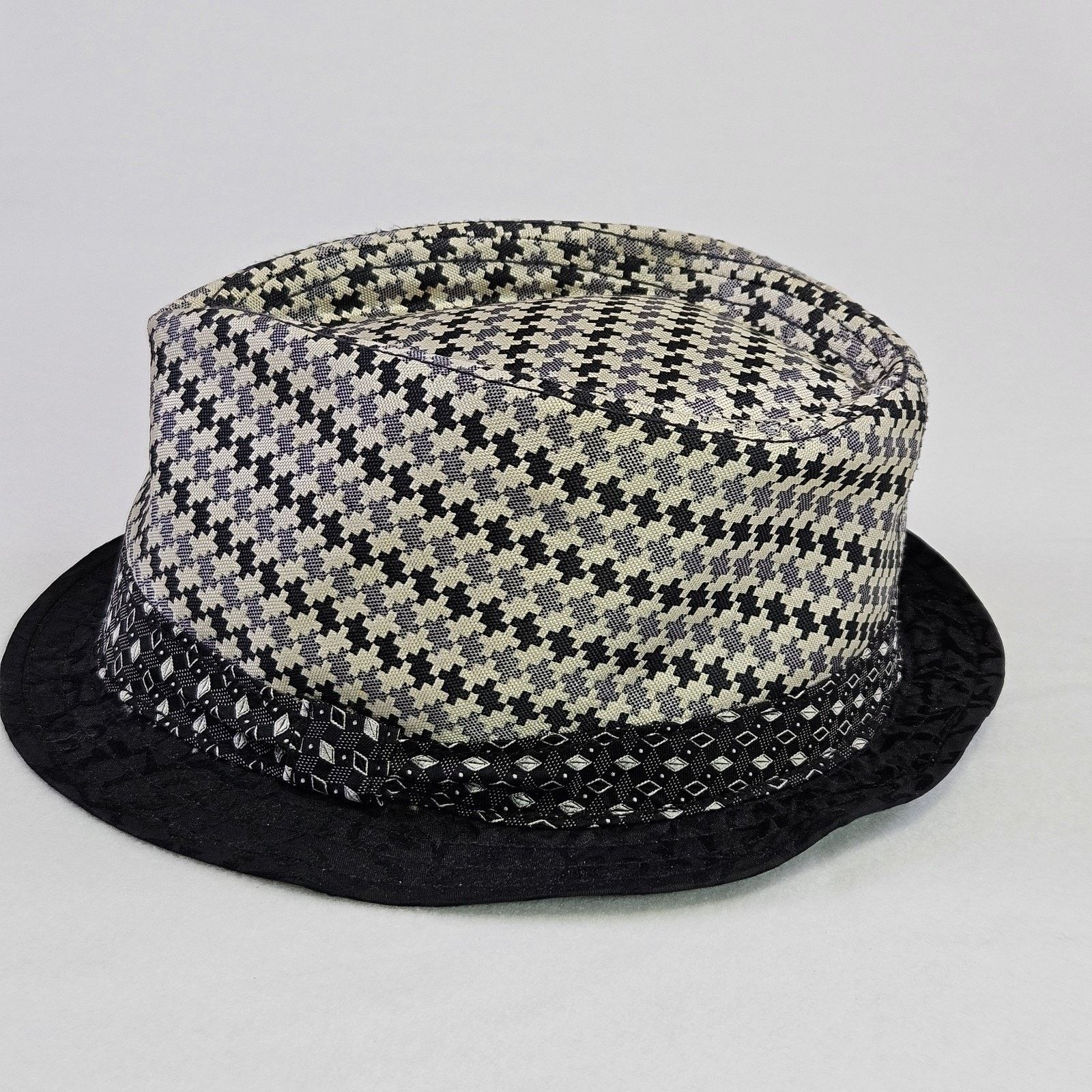 Robert Graham Robert Graham Trilby Fedora 100% Silk Hat Houndstooth Black Size ONE SIZE - 8 Thumbnail