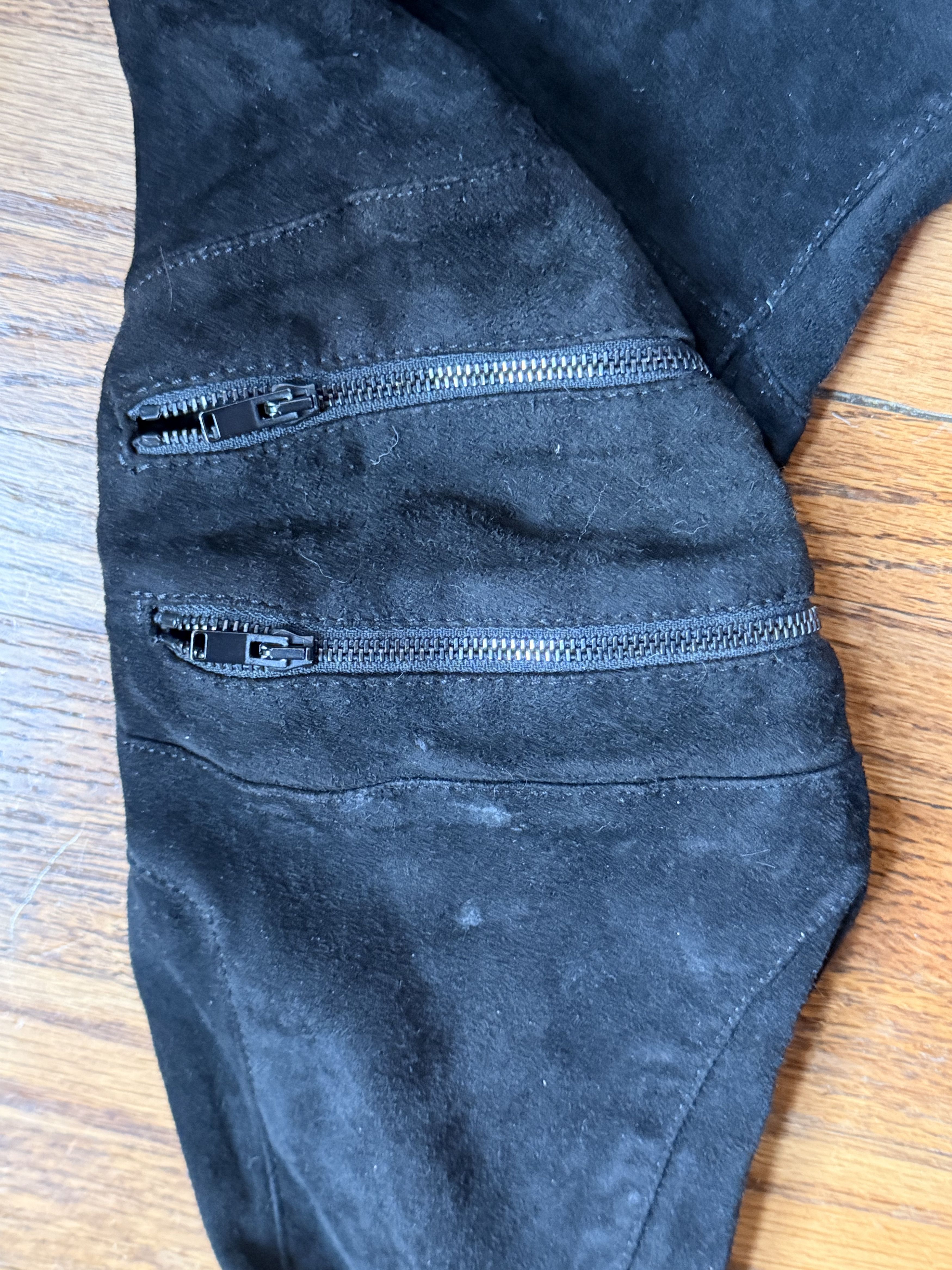 Yves Saint Laurent YSL Suede Biker Black Pant Size 26" / US 2 / IT 38 - 5 Thumbnail