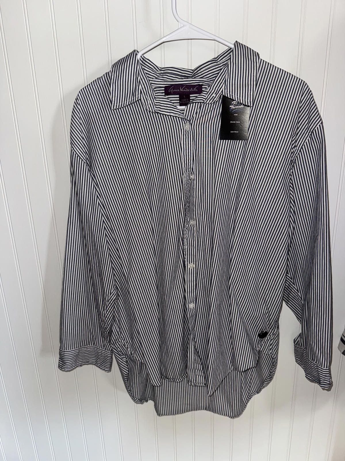 Other Gloria Vanderbilt Striped Button-Up Shirt Large Size L / US 10 / IT 46 - 1 Thumbnail