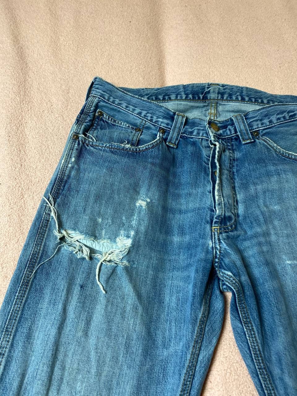 Carhartt × Japanese Brand Vintage Carhartt Y2K distressed Flare denim pants Size US 32 / EU 48 - 7 Thumbnail
