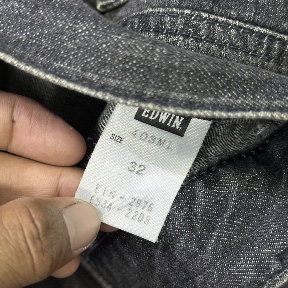 Vintage edwin double waist superblack . Size US 34 / EU 50 - 9 Thumbnail