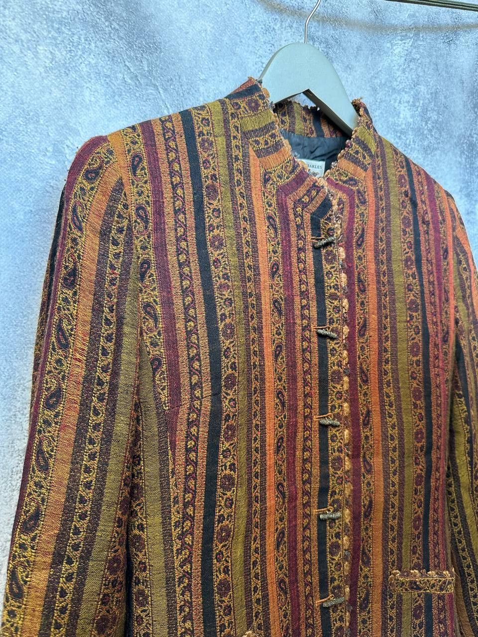 Other Caroline Charles Collection Wool Jacket Draped Shawl Skirt Size L / US 10 / IT 46 - 4 Thumbnail