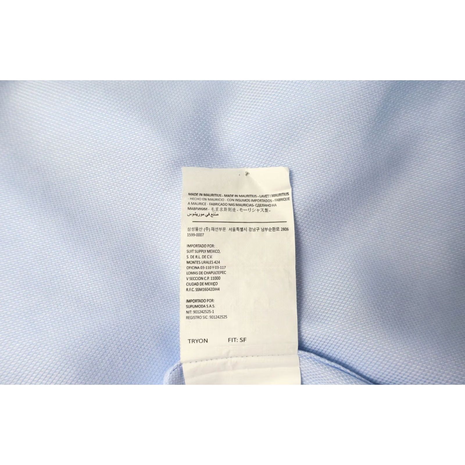 Suitsupply SUITSUPPLY Formal Shirt Men's Blue Long Sleeve Slim Fit Try On 45-7/17 3/4L Size 48R - 7 Thumbnail
