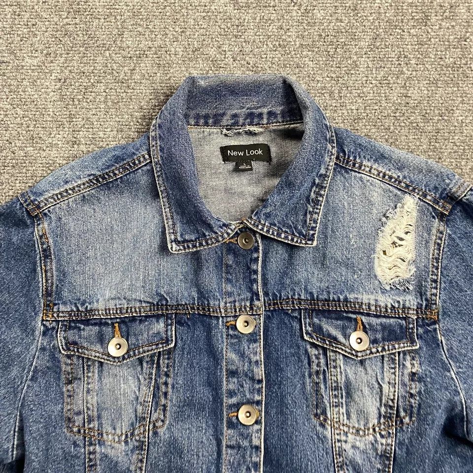 New Look New Look Jacket Womens Large Blue Denim Front Pockets Size L / US 10 / IT 46 - 2 Thumbnail