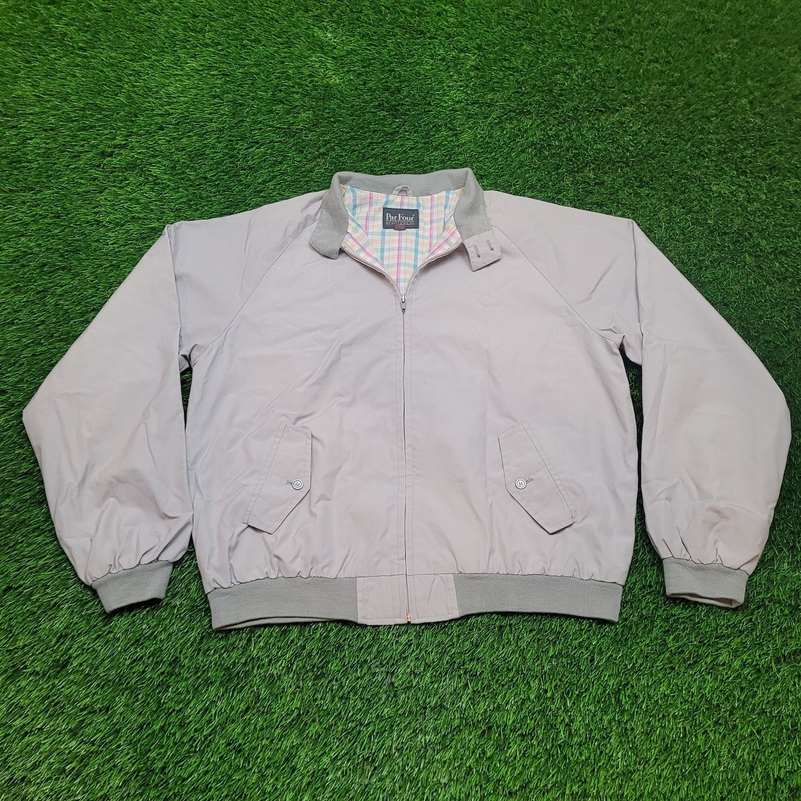 Vintage VTG 80s Par Four Golf Jacket XL Tall Pastel Plaid Lined XLT Size US XL / EU 56 / 4 - 1 Thumbnail