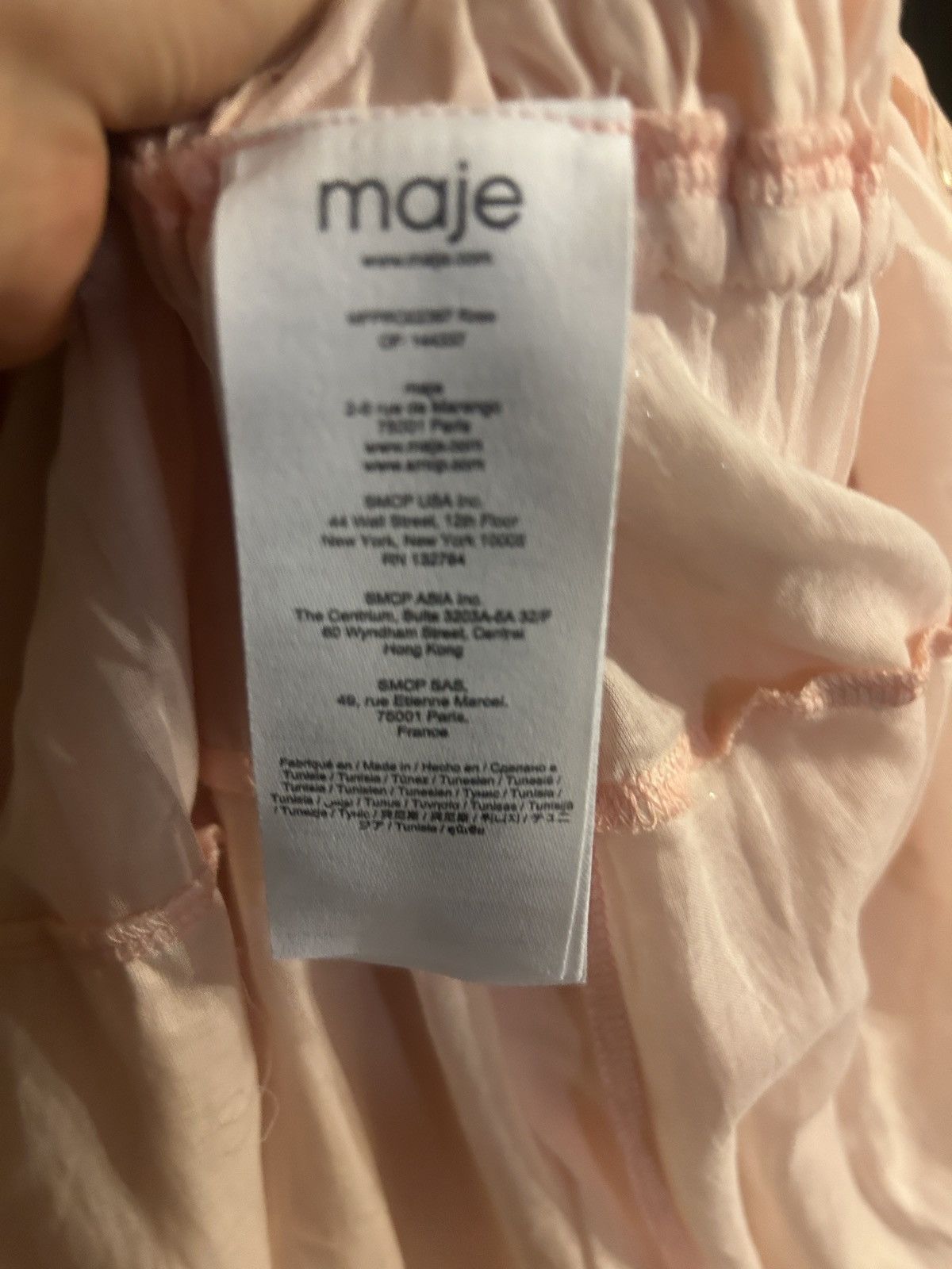 Maje MAJE Ruffled Metallic Silk-blend Crepon Midi Dress Blush Size S / US 4 / IT 40 - 5 Thumbnail