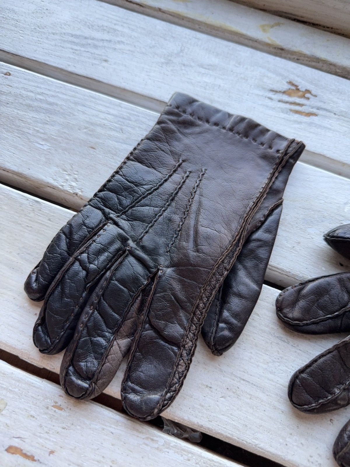 Leather Vintage 90s Avant Garde Moto Biker Real leather Y2K Punk Size ONE SIZE - 2 Thumbnail