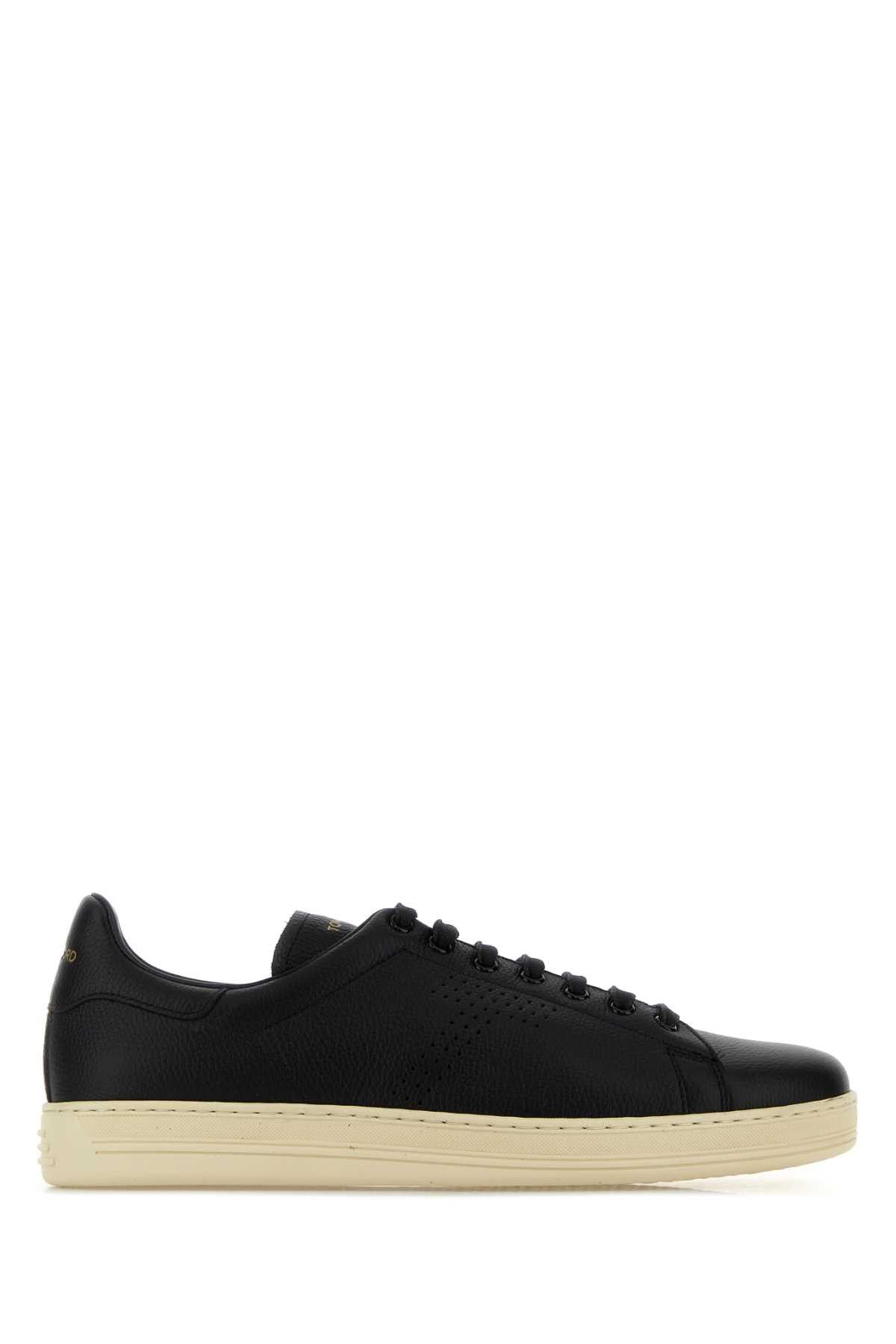 Tom Ford Black Leather Warwick Sneakers Size US 10 / EU 43 - 1 Thumbnail