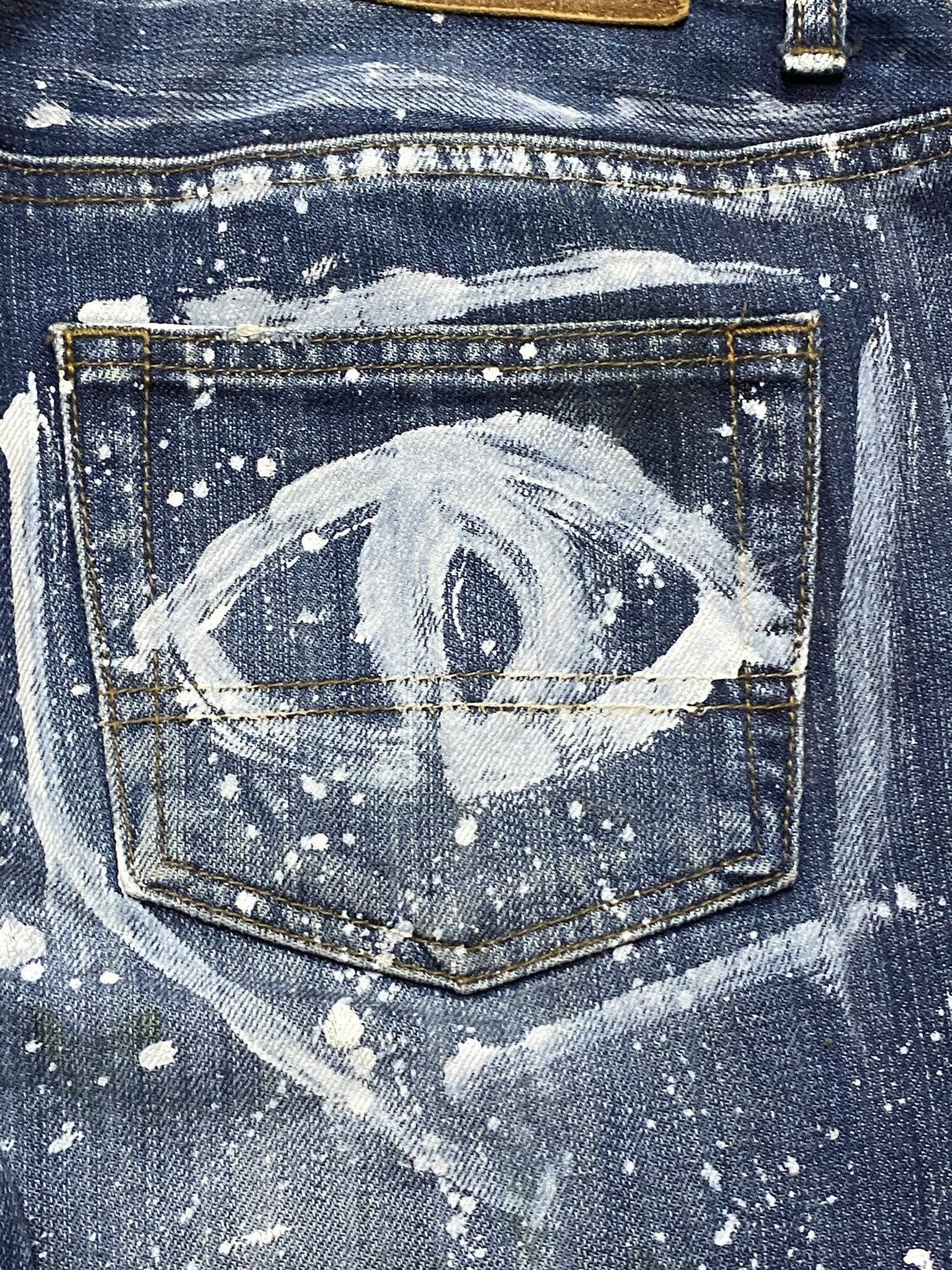 Nicole Club Vintage Japanese Brand Paint Splatter Distressed Loose Jeans Size US 30 / EU 46 - 8 Thumbnail