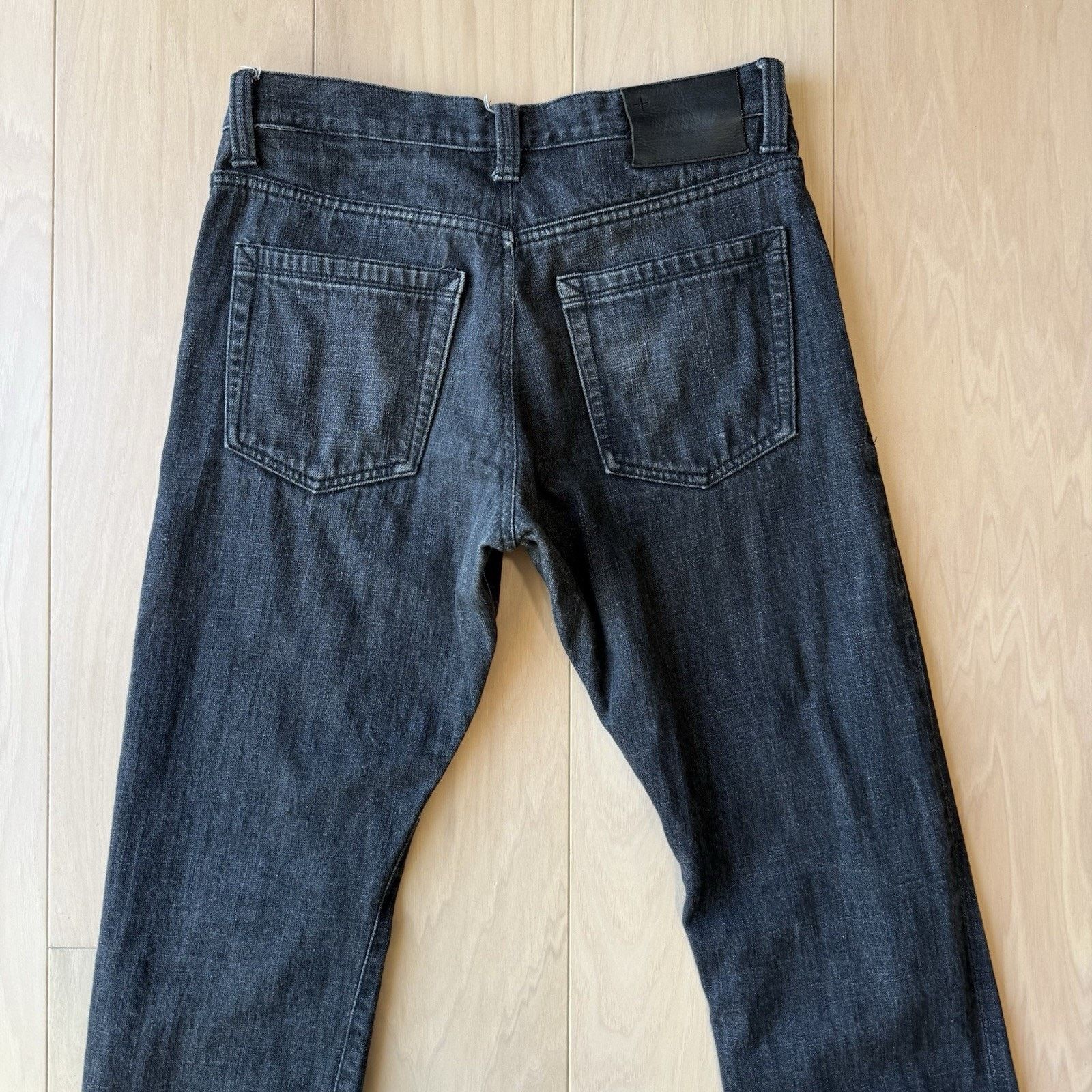 Wings + Horns Wings Horns Selvedge Jeans Black Dark Wash Slim Straight Leg Size US 31 - 8 Thumbnail