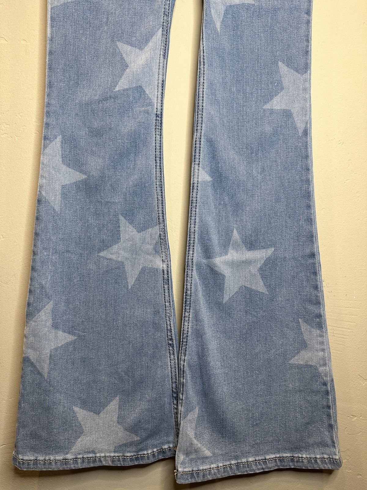 Other × Wrangler *RARE* New Wrangler Retro Flared Star Print Denim Jeans - 25 Size 26" / US 2 / IT 38 - 6 Thumbnail