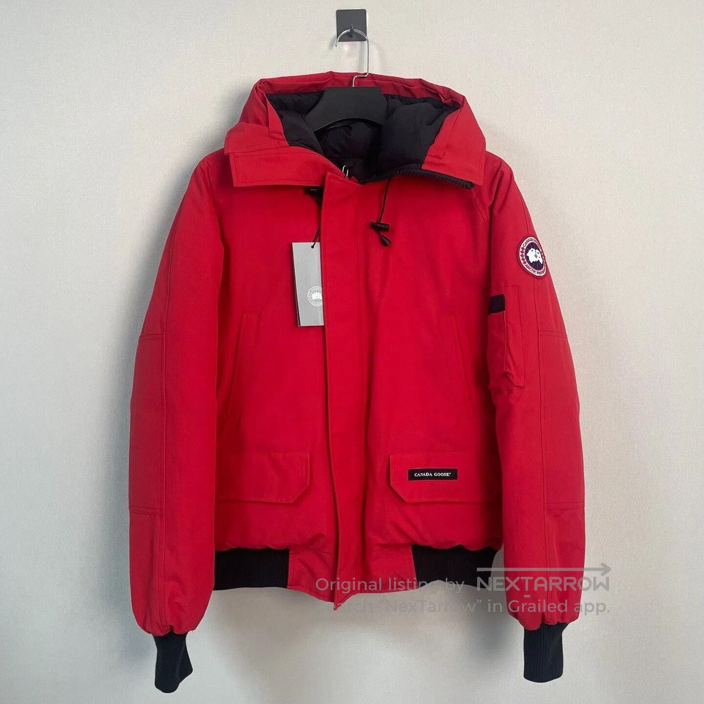 canada goose red flight series down jacket.