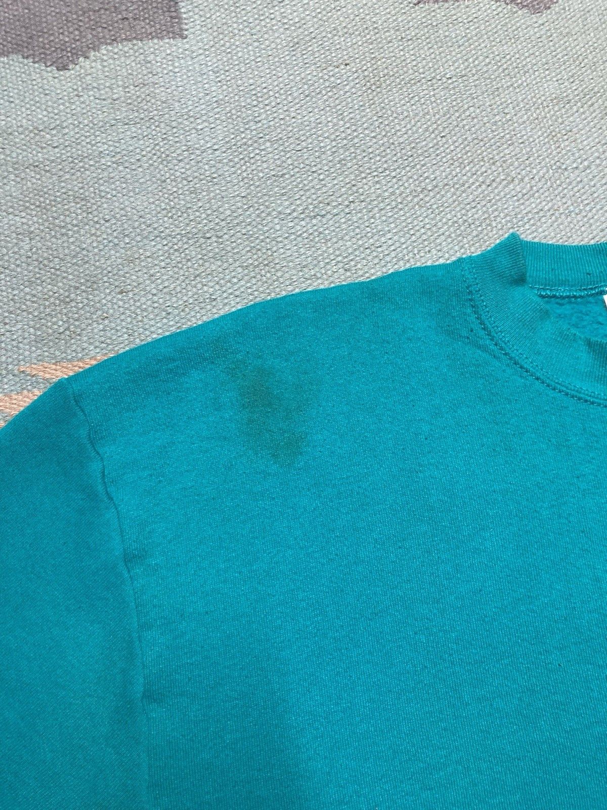 Fruit Of The Loom × Vintage 90s short sleeve sweatshirt fruit of the loom blank teal XL Size US XL / EU 56 / 4 - 4 Thumbnail
