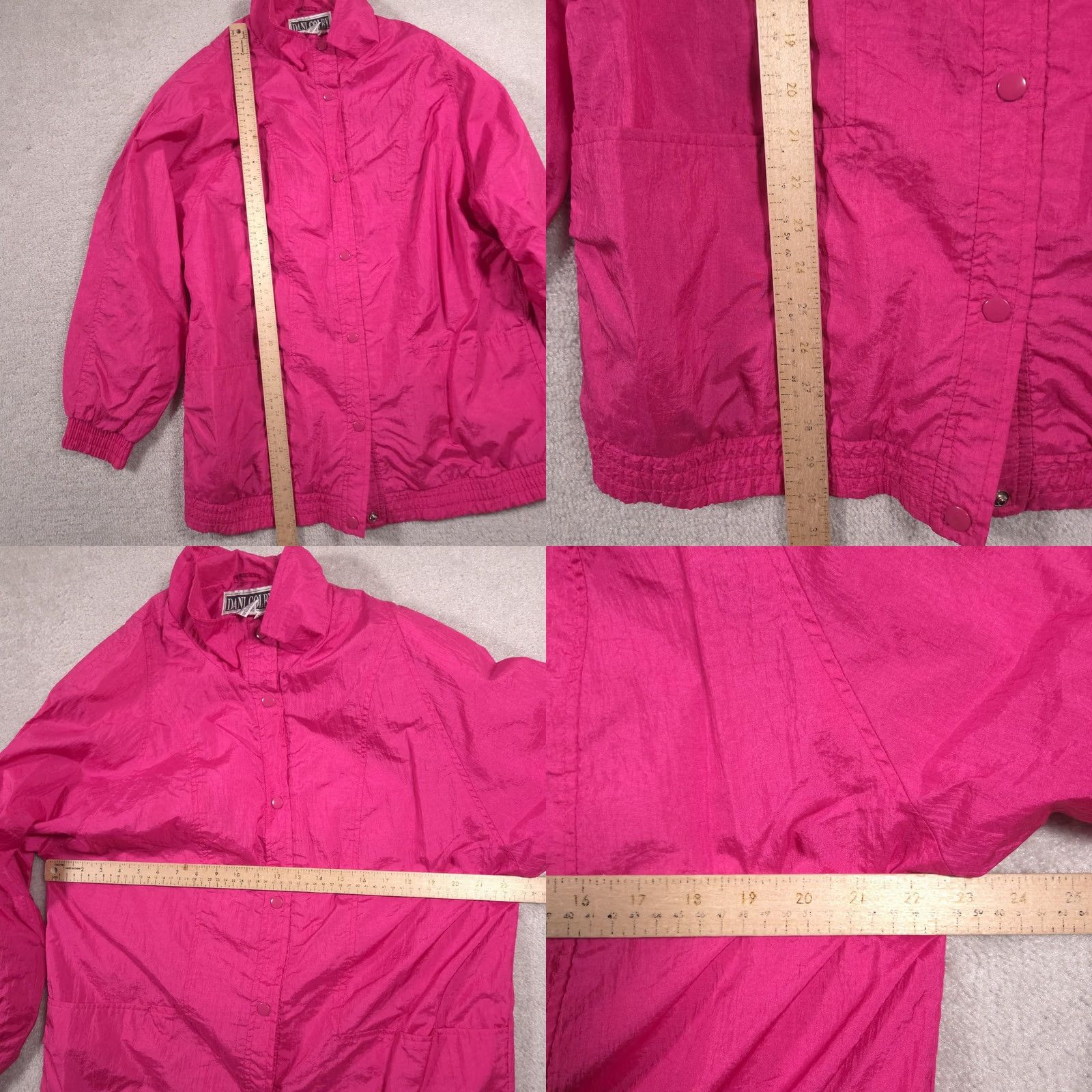 Pinko VINTAGE Dani Colby Jacket Womens Large Pink Snap Front Windbreaker Lightweight Jacket Size L / US 10 / IT 46 - 8 Thumbnail