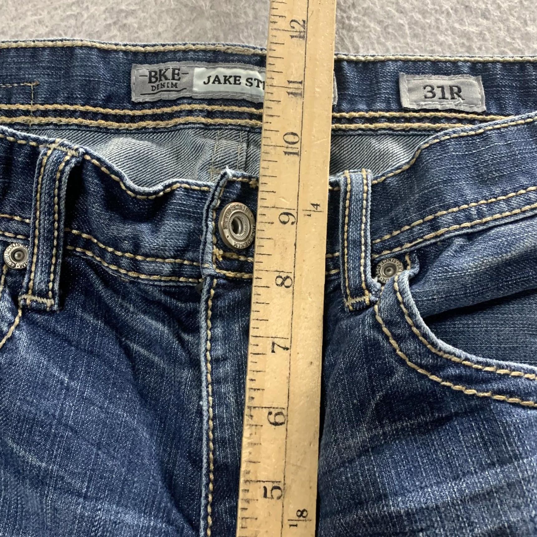 BKE BKE Denim Jeans Blue 31R Regular Jake Straight Leg Ankle Length Mens Size US 31 - 7 Thumbnail