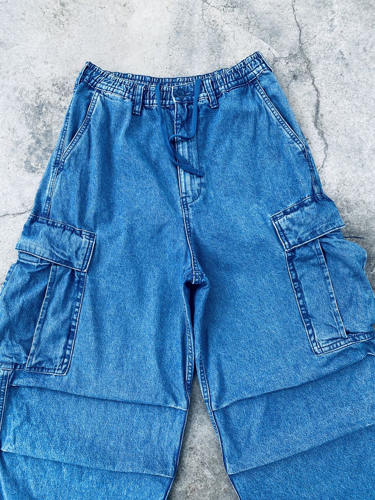 GU Vintage Gu Wide Parachutes Denim Cargo Pants Size US 29 - 3 Thumbnail