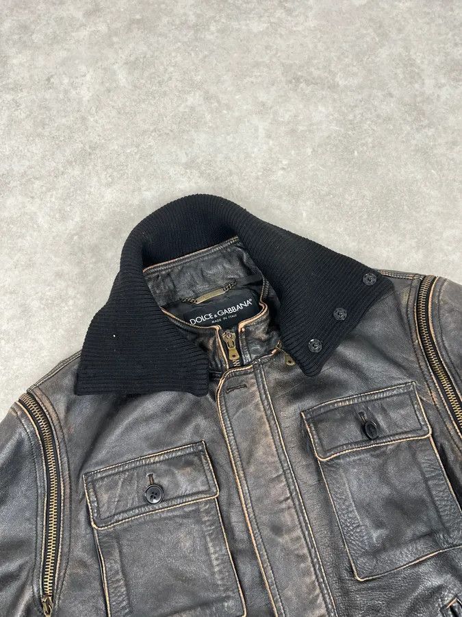 Dolce & Gabbana AW2003 Dolce & Gabbana Brown Faded Zip Bomber Cargo Pocket Jacket Size US M / EU 48-50 / 2 - 7 Thumbnail