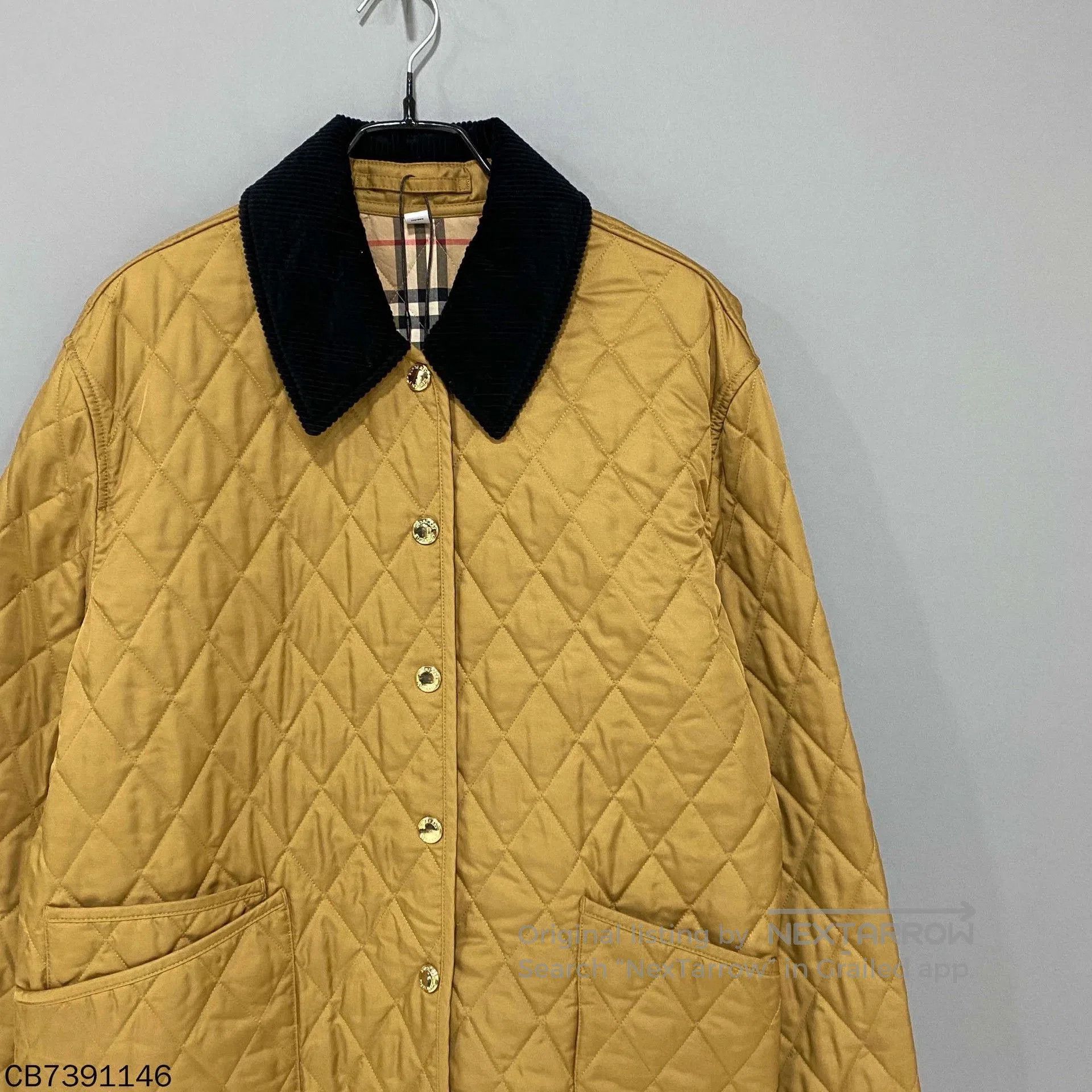 Burberry Burberry Yellow Quilted Cotton Coat. Size US L / EU 52-54 / 3 - 2 Thumbnail