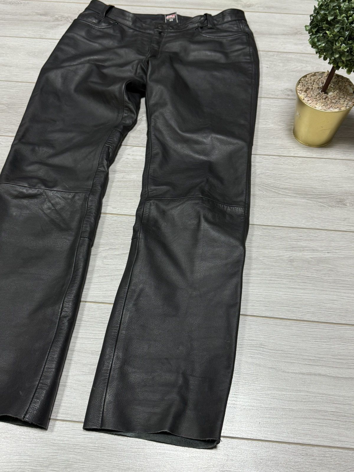 Vintage Polo racing vintage leather pants straight 36 size Size US 36 / EU 52 - 3 Thumbnail