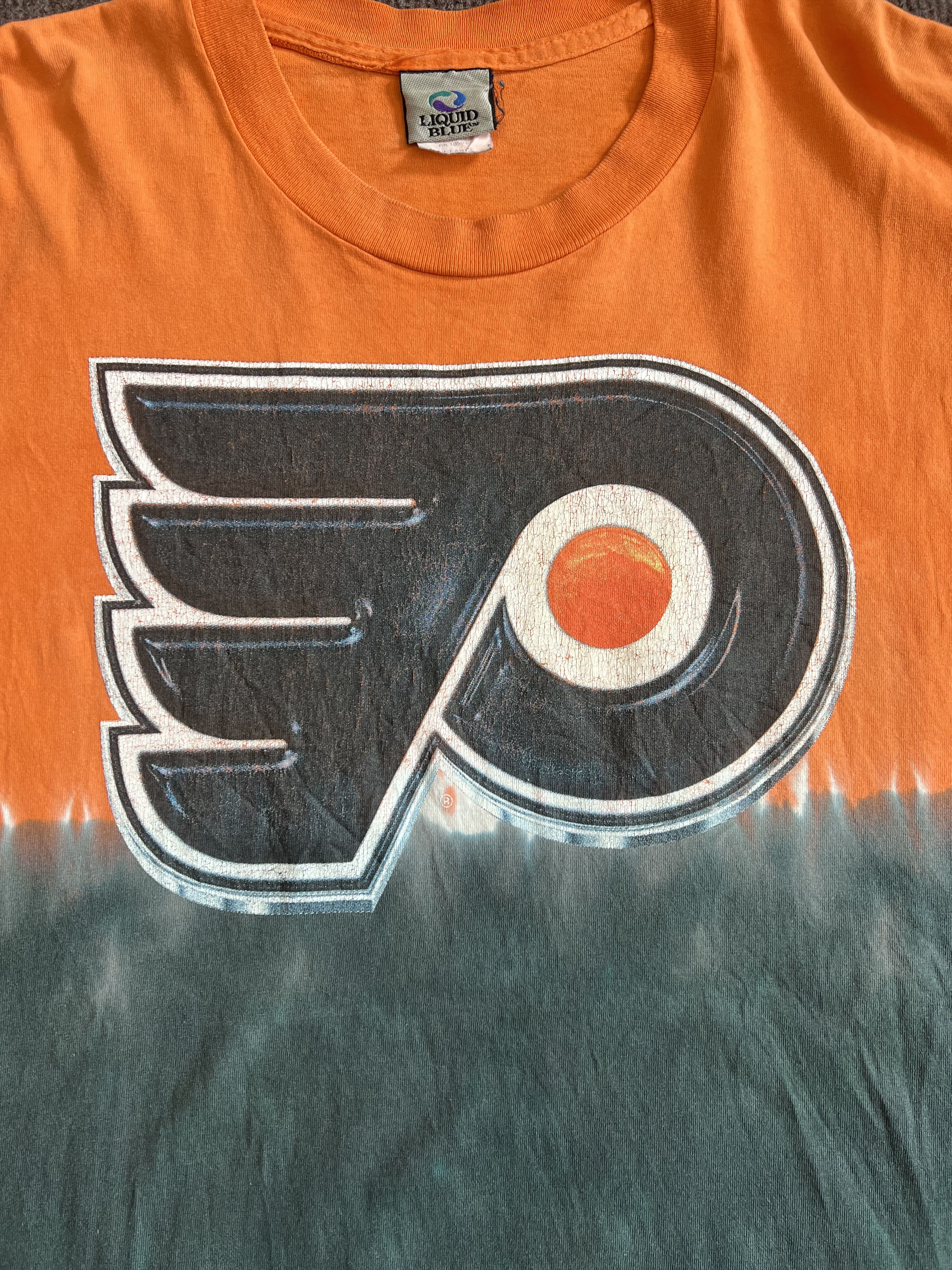 NHL Vintage 90s Liquid Blue NHL Philadelphia Flyers Tie Dye Tee Size US XXL / EU 58 / 5 - 5 Thumbnail