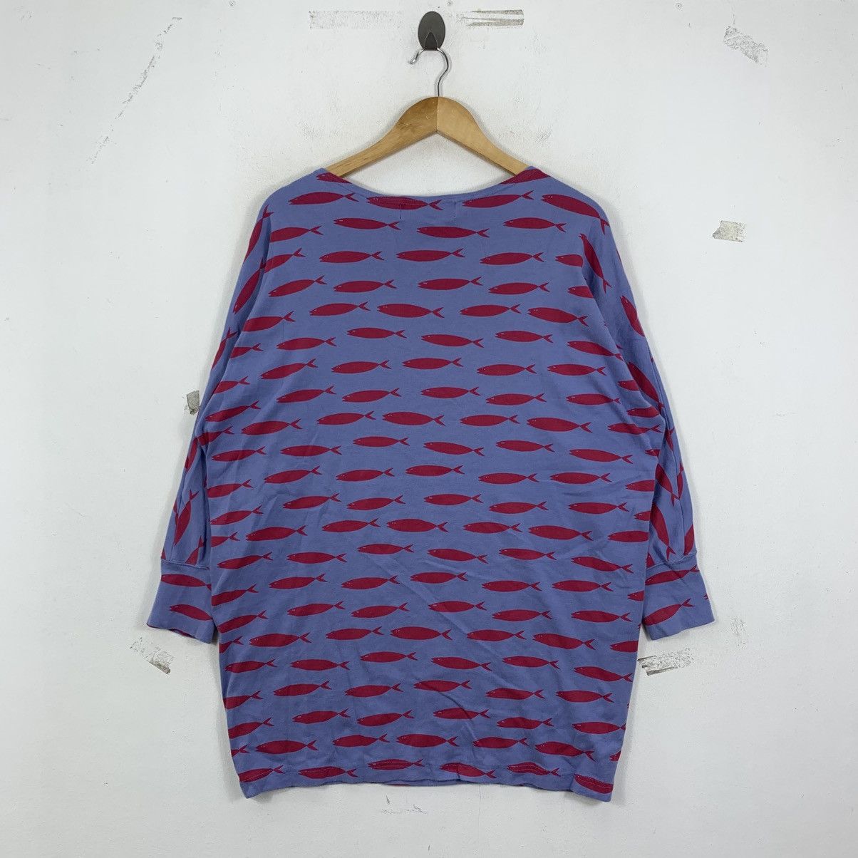 Issey Miyake Vintage MERCIBEAUCOUP ISSEY MIYAKE Overprint Fish Tshirt Size L / US 10 / IT 46 - 8 Thumbnail
