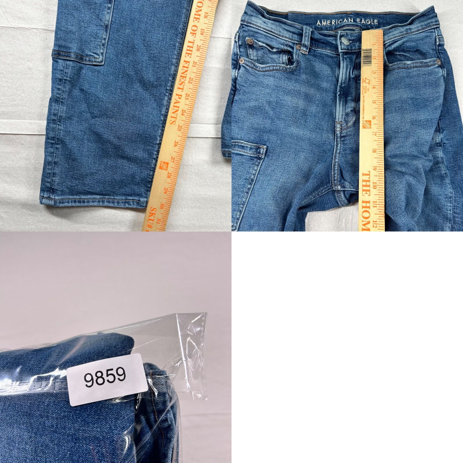 American Eagle Outfitters VINTAGE American Eagle Jeans Womens 2 Cargo Super High Rise Baggy Straight Skate Utility Jeans Size 26" / US 2 / IT 38 - 8 Thumbnail