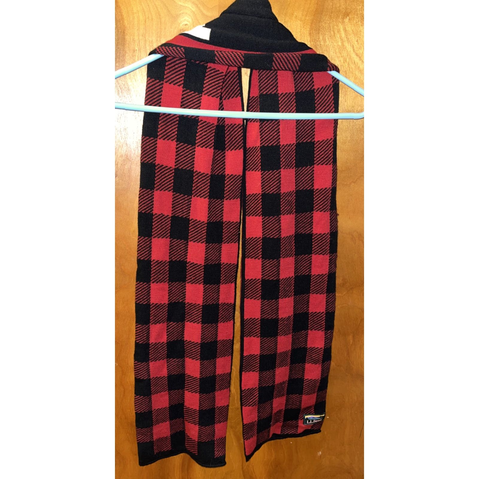 Vintage VINTAGE L.L. Bean Unisex Winter Scarf Reversible Buffalo Plaid Red/Black/White Warm Accessories Size ONE SIZE - 3 Thumbnail