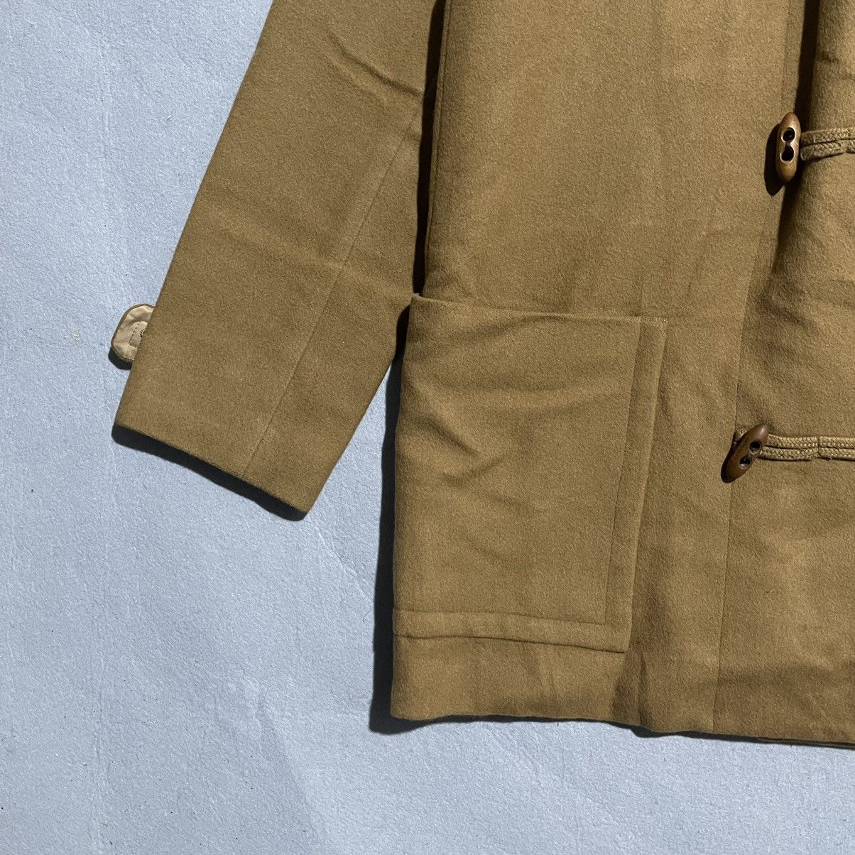 Vintage Mademoiselle NON NON Hooded Duffle Coat Camel Brown