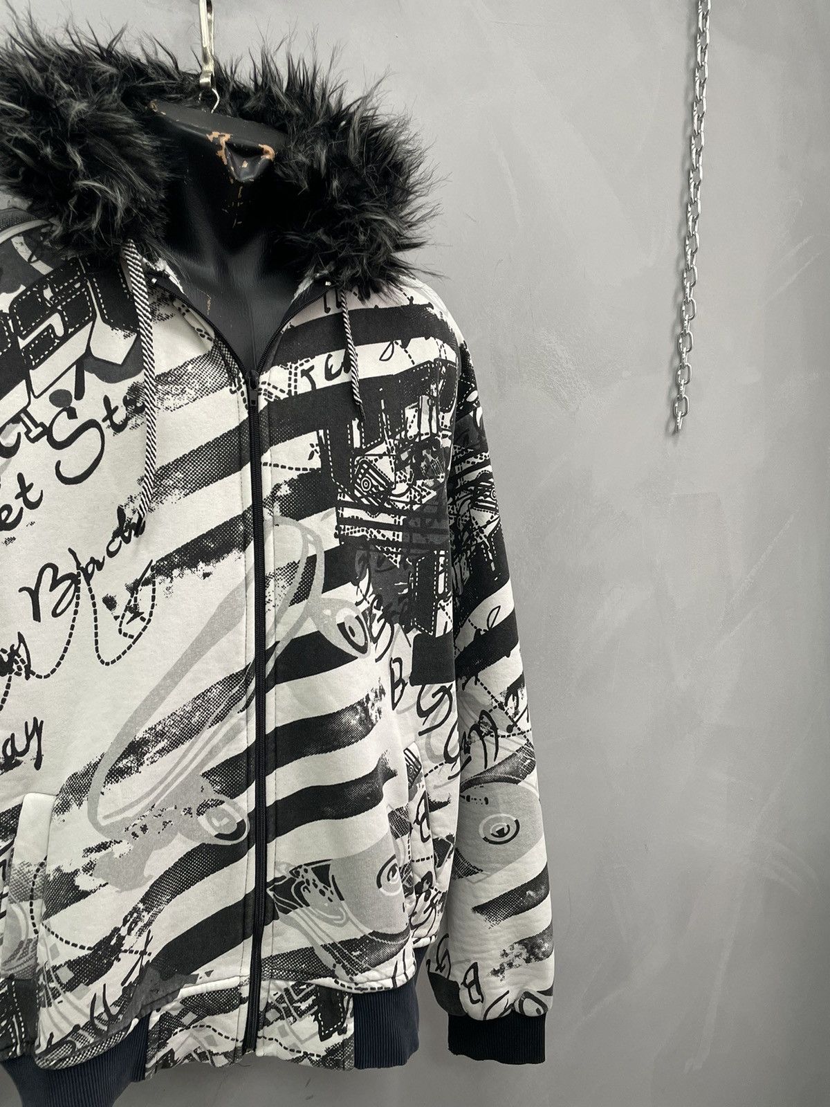 Ed Hardy Rare Fur Ed Hardy over print hoodie y2k if six was nine Size US L / EU 52-54 / 3 - 3 Thumbnail