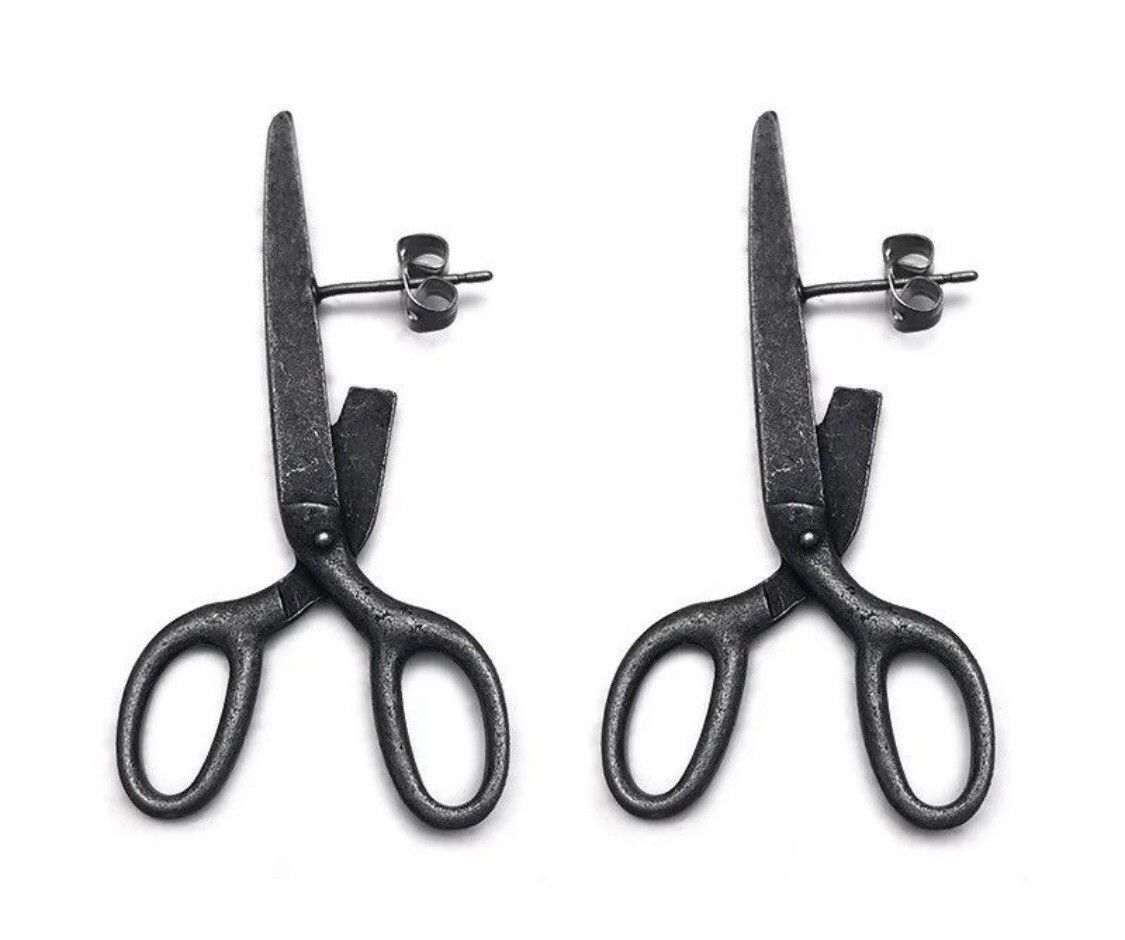Jewelry Gothic Imitation Scissors Stud Earring Size ONE SIZE - 5 Thumbnail