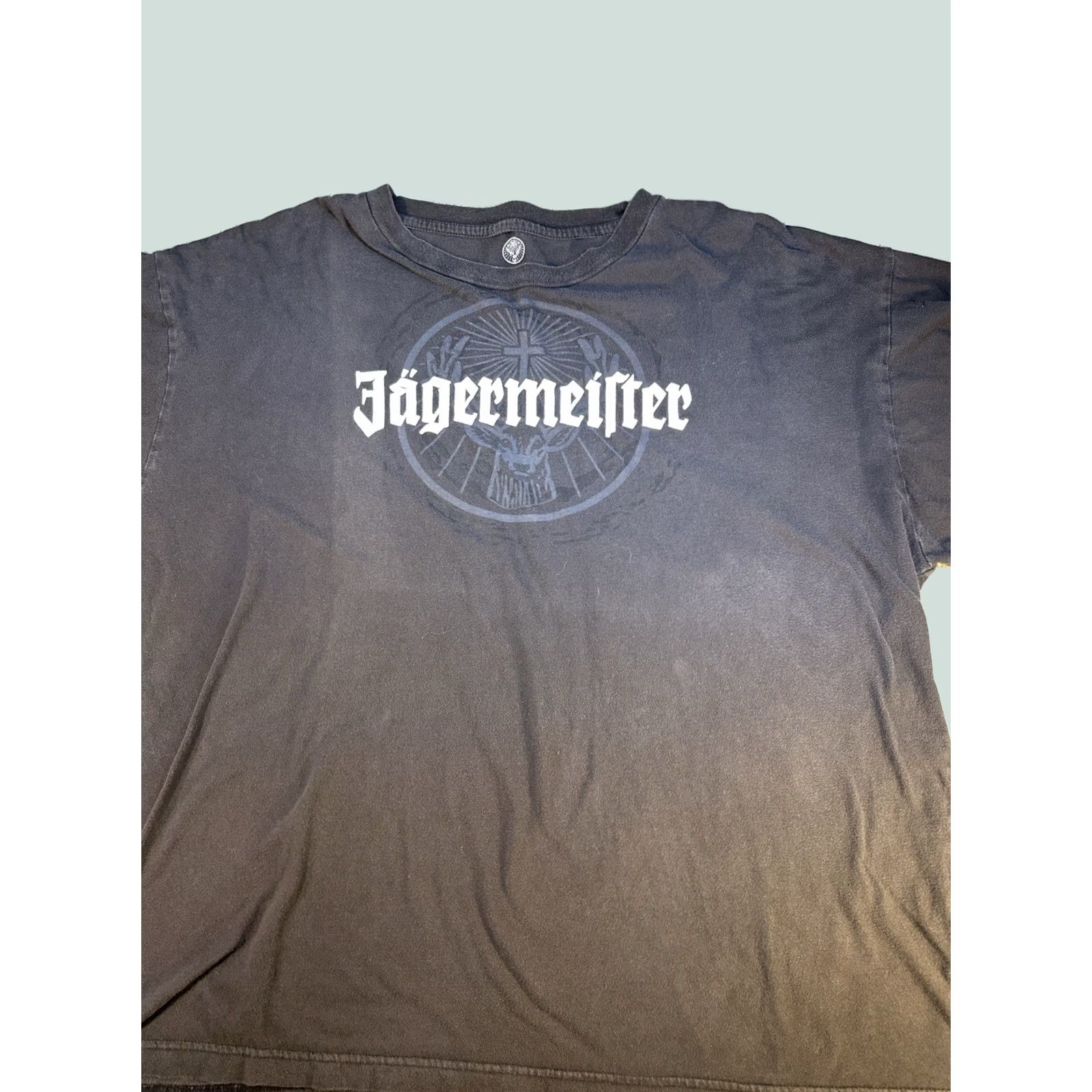 Logo 7 VINTAGE Jägermeister Promo T-Shirt XXL Black Distressed Logo Liquor Bar Tee Men XL? Size US XXL / EU 58 / 5 - 1 Thumbnail