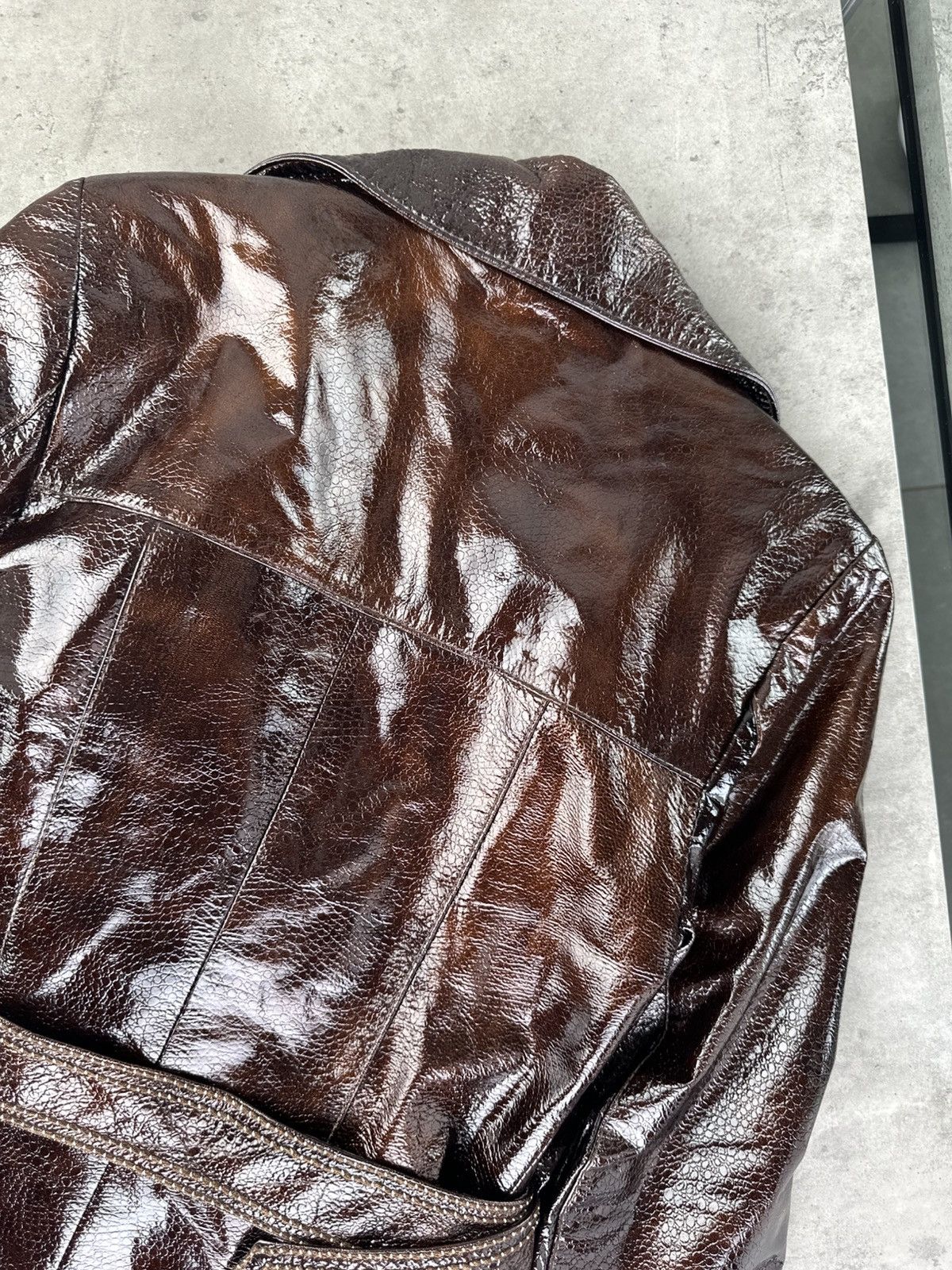 Japanese Brand Vintage Faux Patent Leather Jacket Size S / US 4 / IT 40 - 9 Thumbnail