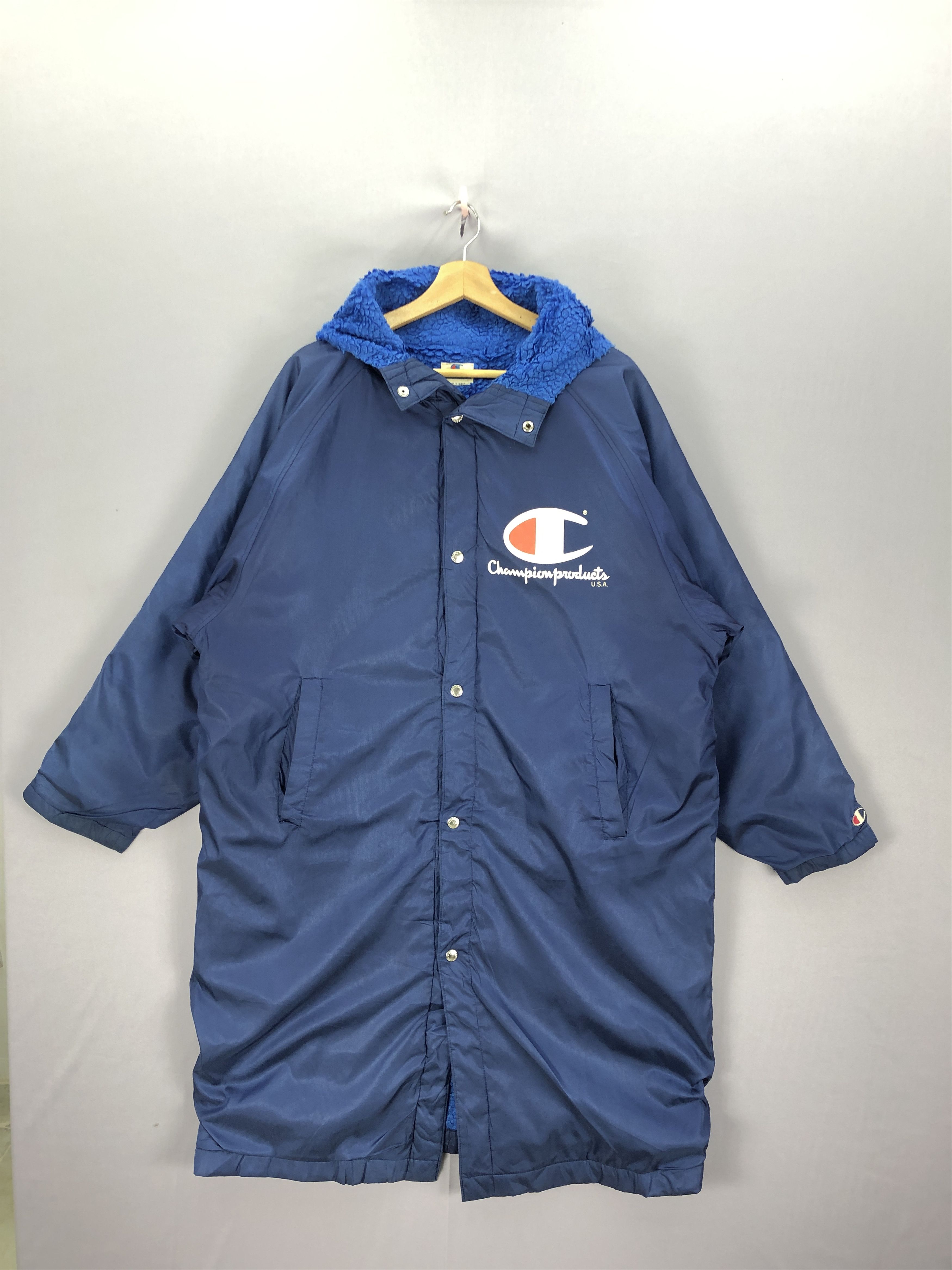 Vintage Champion Hoodie Long Coat Coach Jacket