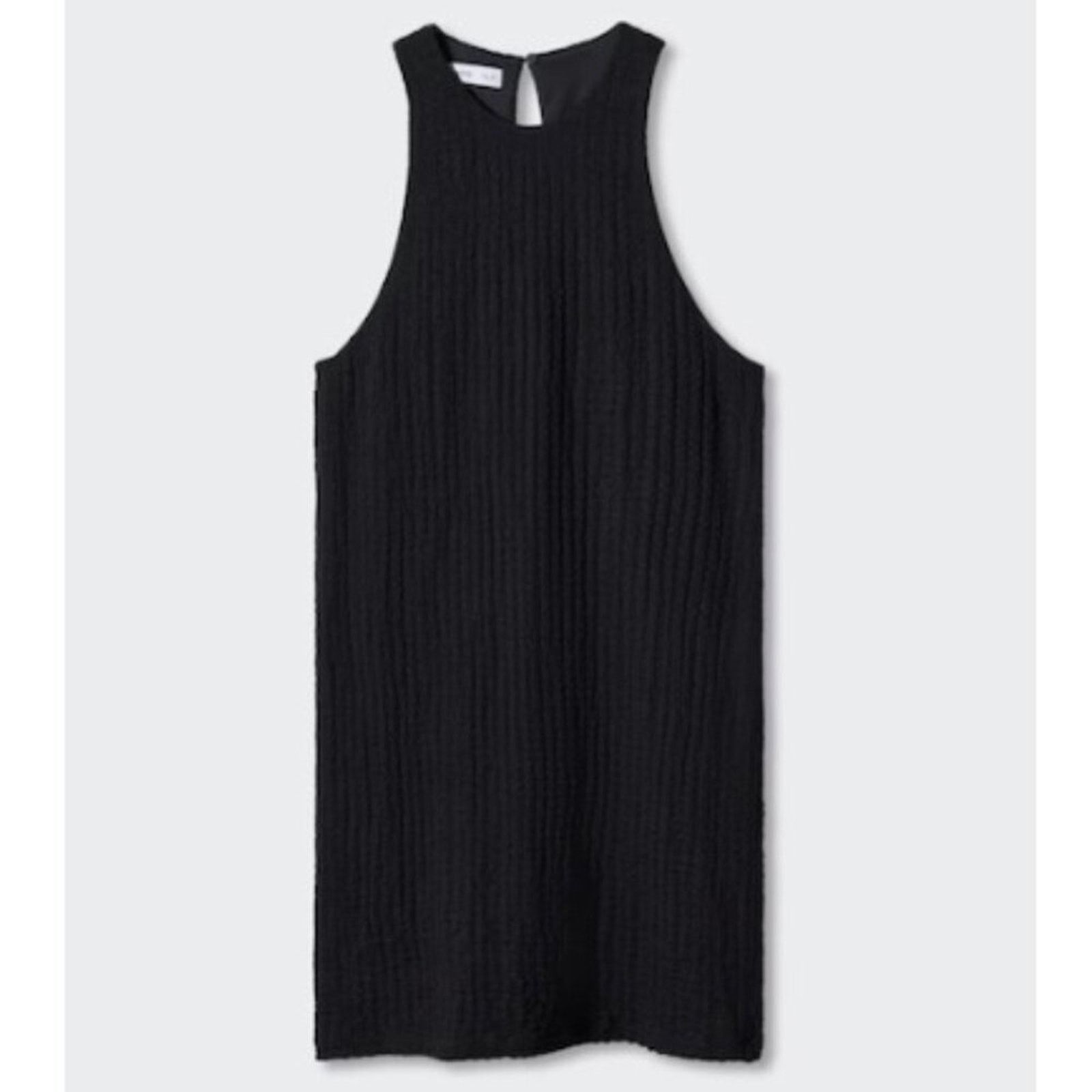 Mango Mango MNG Textured Short Black Dress Sleeveless NWT Size 6 Size M / US 6-8 / IT 42-44 - 1 Thumbnail