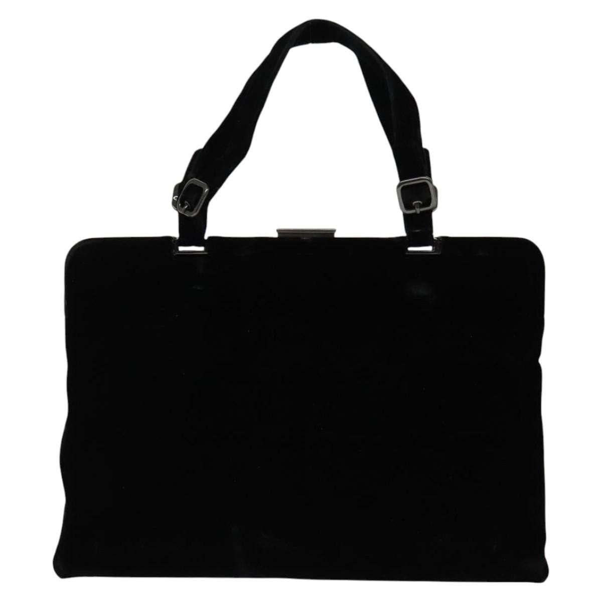 Prada PRADA Hand Bag Velor Black Silver Size ONE SIZE - 3 Thumbnail