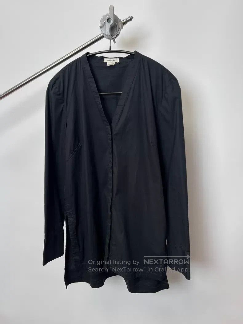 Helmut Lang Helmut Lang Hidden Button Mixed Fabric Drape Shirt Size M / US 6-8 / IT 42-44 - 2 Thumbnail