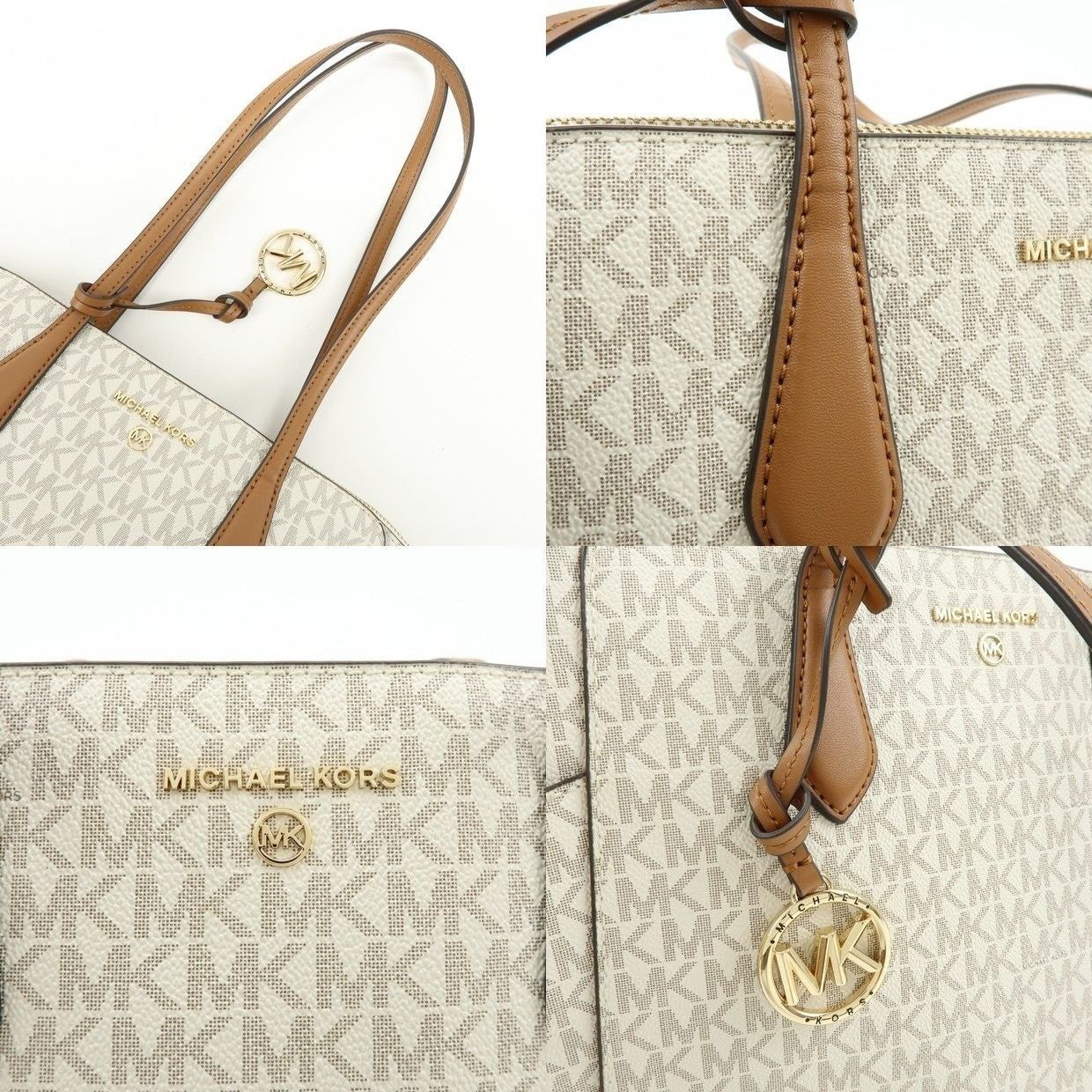 Michael Kors Michael Kors MK Signature Coated Canvas Shoulder Bag White Size ONE SIZE - 16 Thumbnail