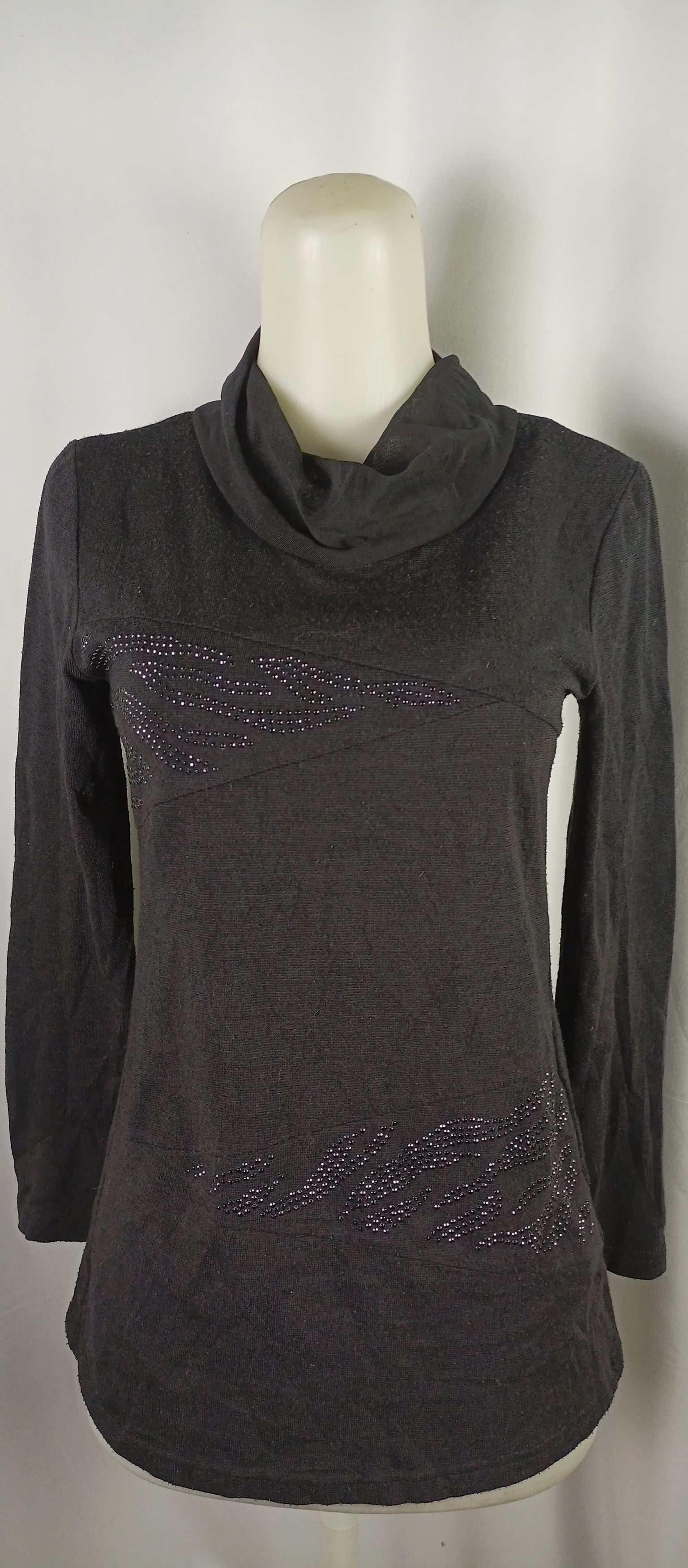 Designer × Japanese Brand Eclair by Hui Women's Rhinestone Long Sleeve Tshirt Size M / US 6-8 / IT 42-44 - 17 Thumbnail
